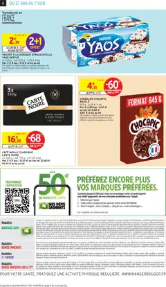 Intermarché - Prévisualisation de YAOURT À LA GRECQUE STRACCIATELLA YAOS NESTLÉ, 4 x 125 g soit 500 g valide à partir de 27.05.2026 | Page: 6 | Produits: Chocapic, Champagne, Prise, Yaourt