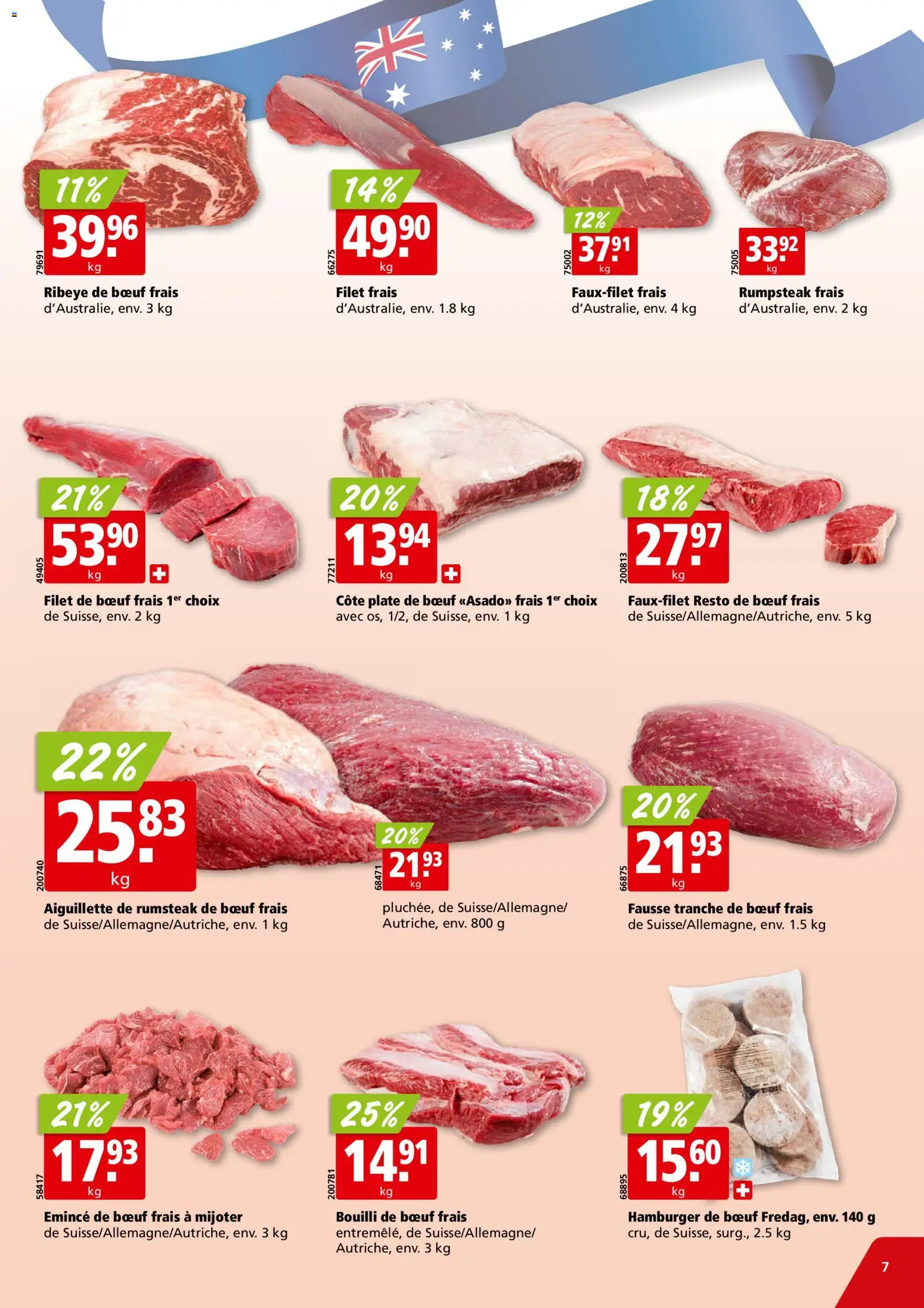 Aligro aktionen Chavannes, Matran, Genève, Sion – gültig ab 19.10.2026 | Seite: 7 | Produkte: Rumpsteak