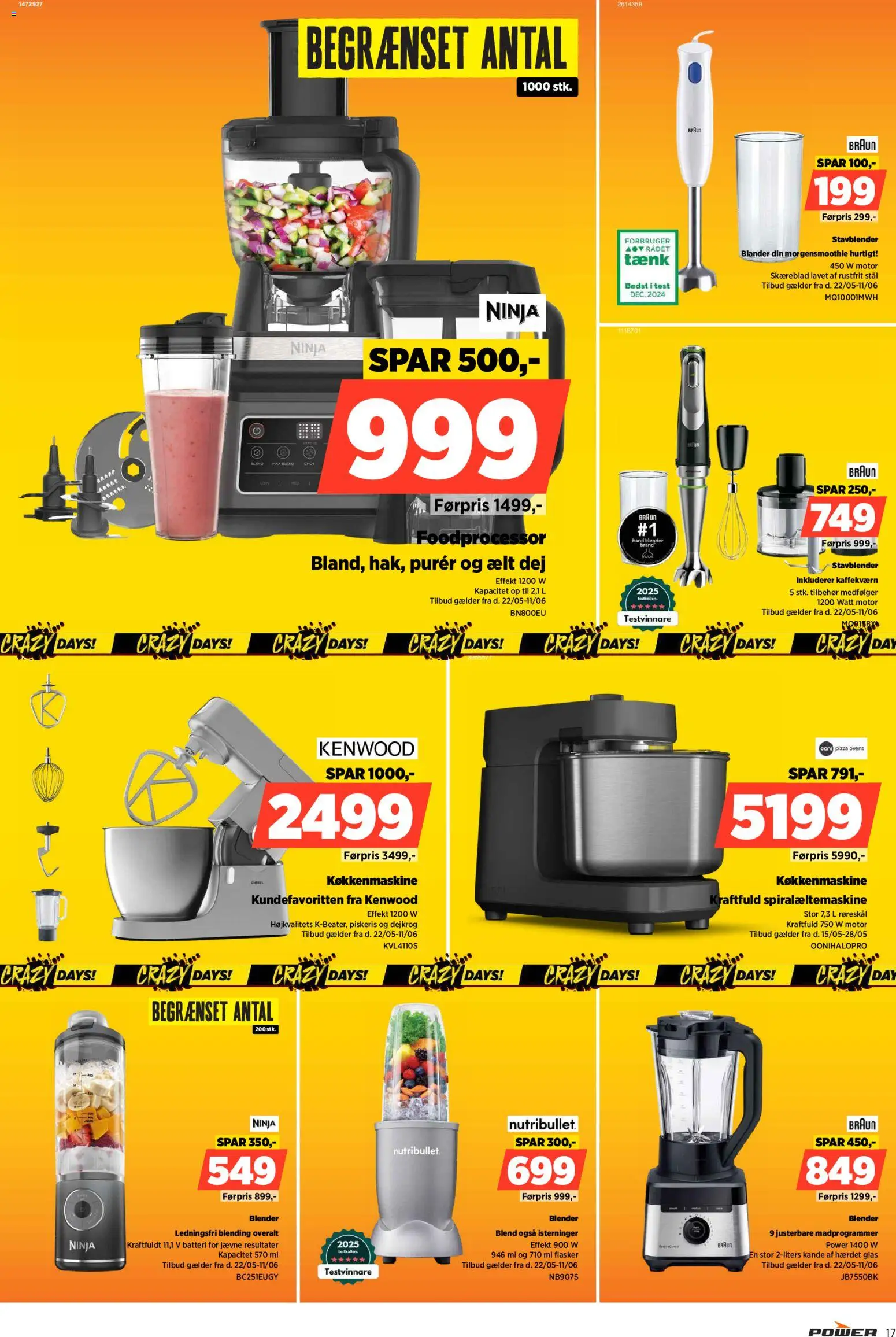 Power tilbudsavis – gyldig fra 22.05.2026 | Side: 17 | Produkter: Pizza, Foodprocessor, Piskeris, Batteri