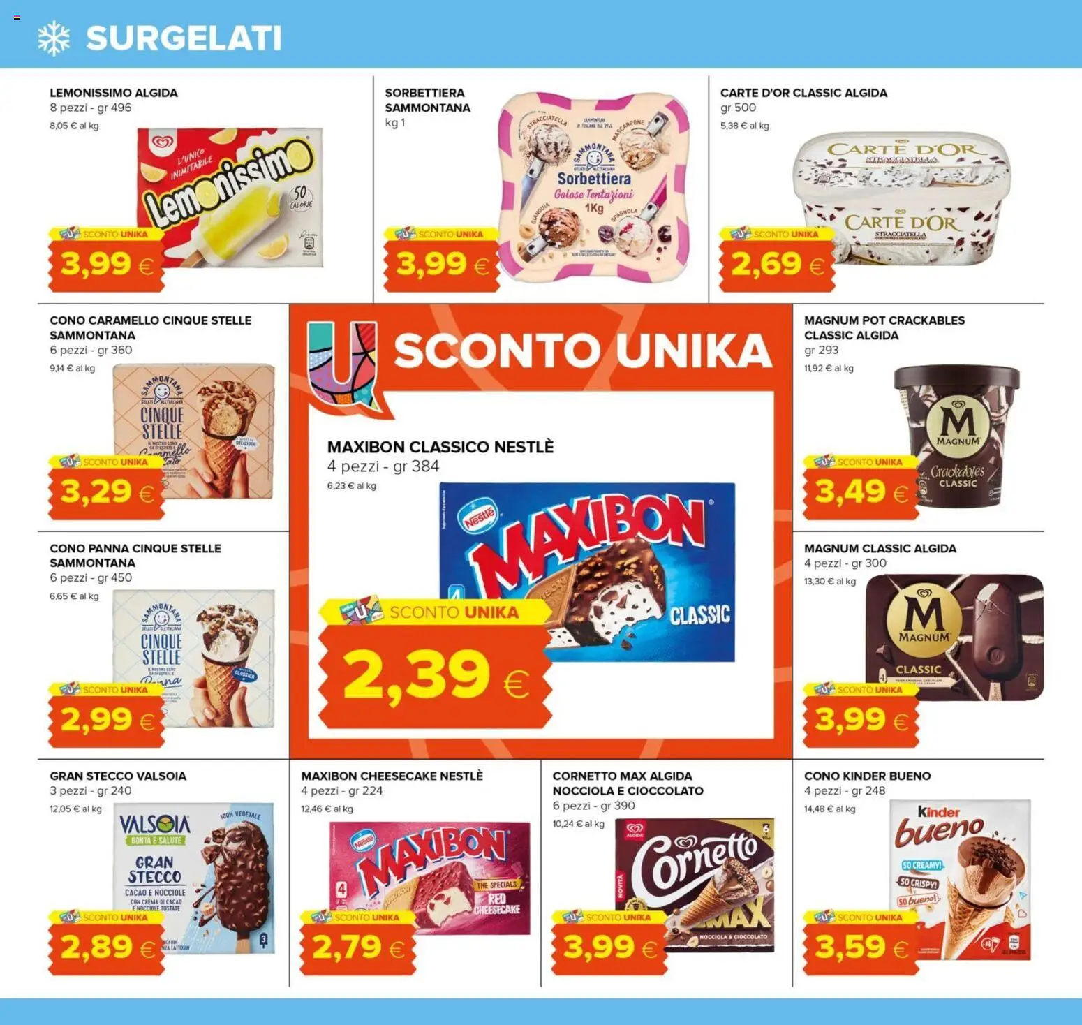 Volantino Oasi del 10/08/2026 | Pagina: 12 | Prodotti: Cioccolato, Cornetto, Magnum, The