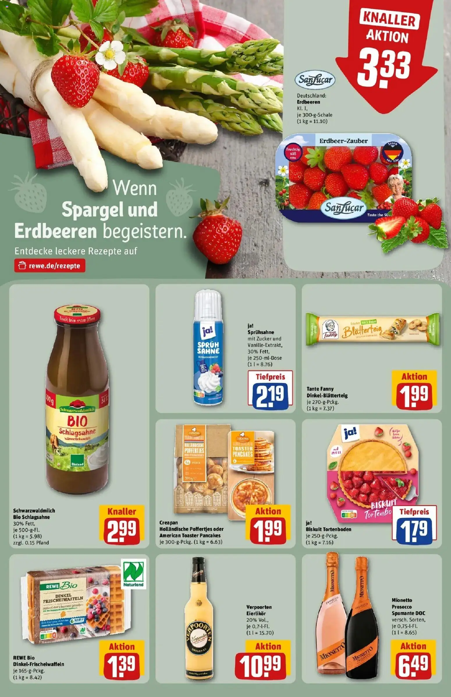 Rewe Prospekt Waiblingen / Hegnach – gültig ab 17.05.2026 | Seite: 18 | Produkte: Schlagsahne, Spargel, Erdbeeren, Sahne