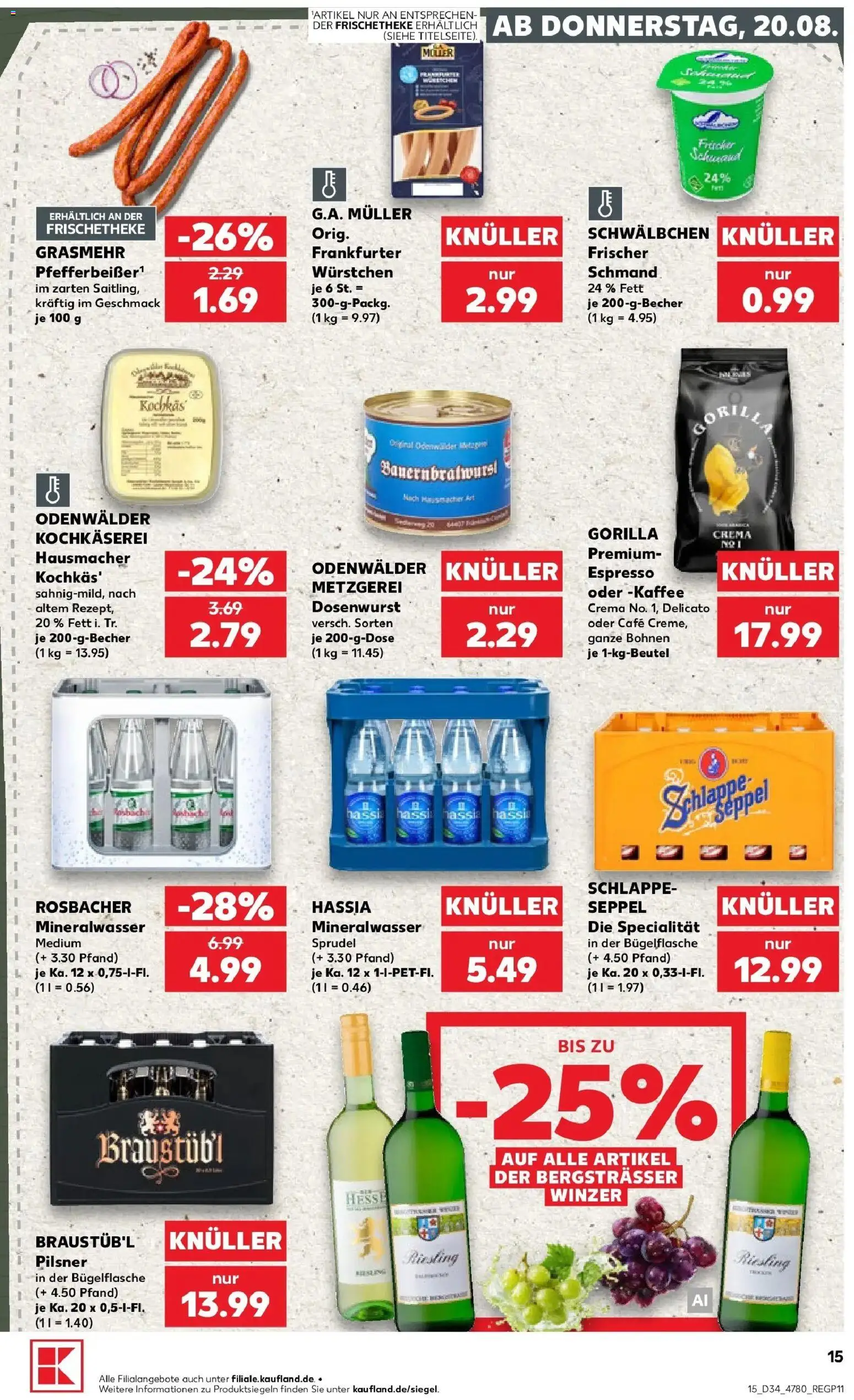 Prospekt Kaufland ab 20.08.2026 » Angebote Online zum Blättern | Seite: 15 | Produkte: Kaffee, Mineralwasser