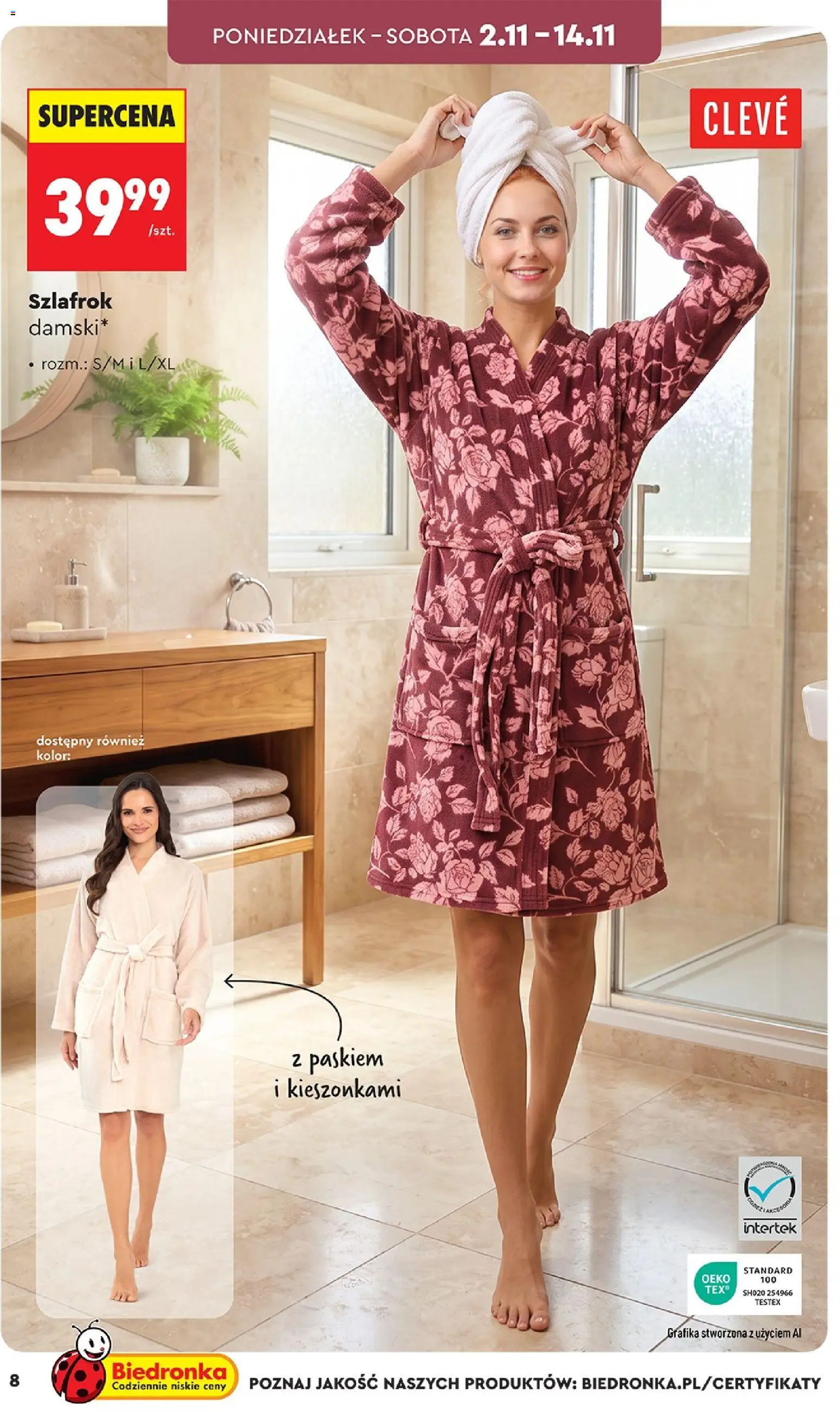 Biedronka Black Friday od 31.10.2026 | Strona: 8 | Produkty: Szlafrok, Szlafrok damski