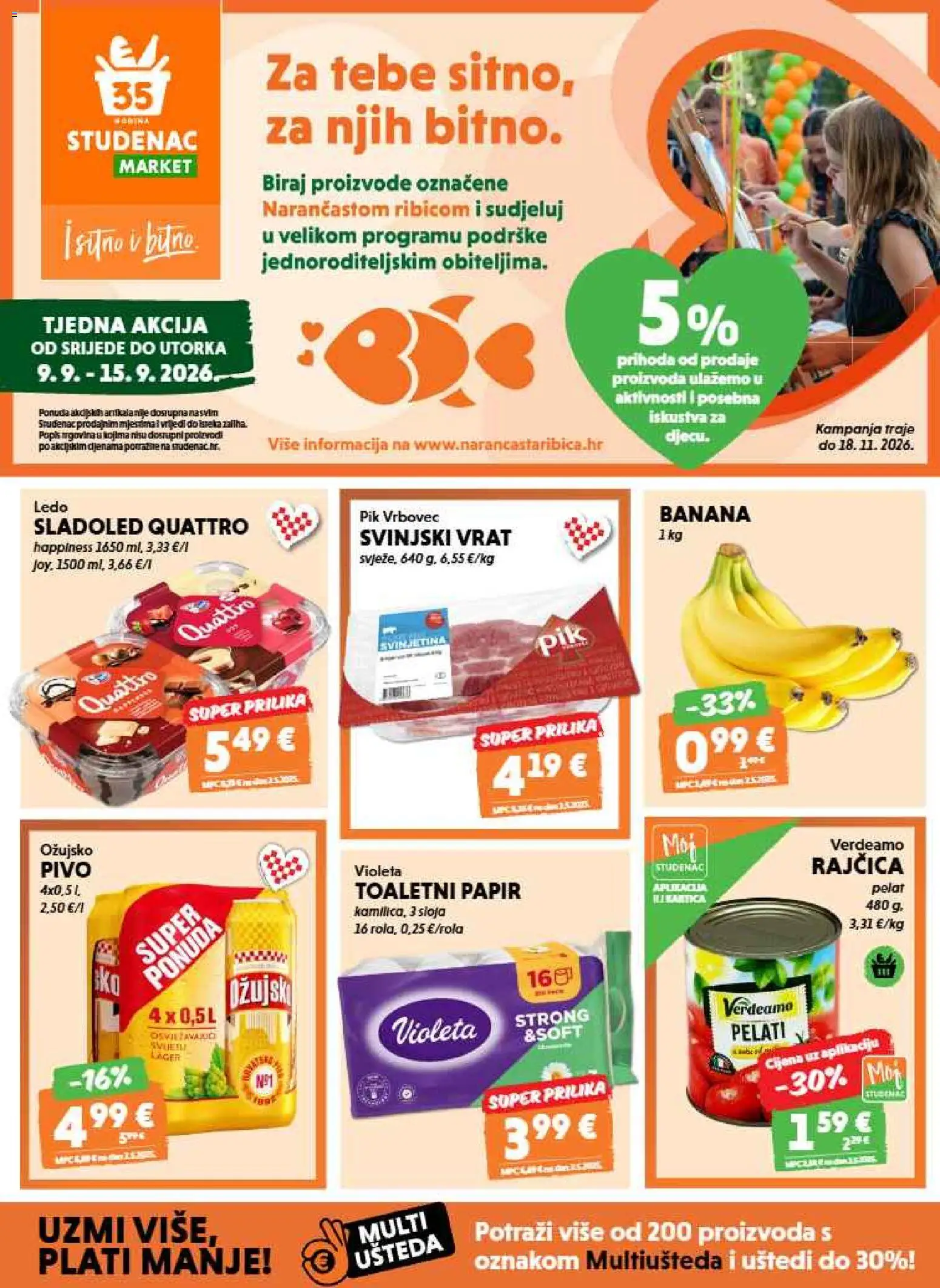 Studenac katalog | vrijedi od 09.09.2026 | Stranica: 1 | Proizvodi: Vrat, Ledo, Toaletni papir, Violeta
