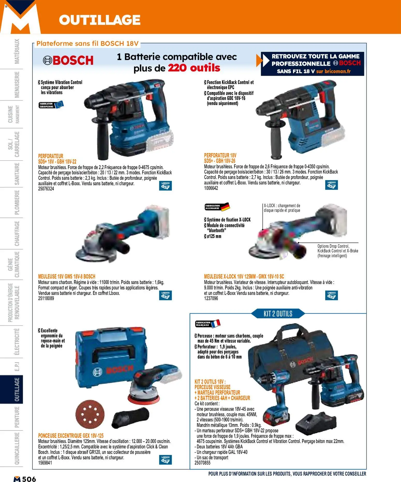 {H1} | Page: 506 | Produits: Perceuse, Marteau, Interrupteur, Sac de transport