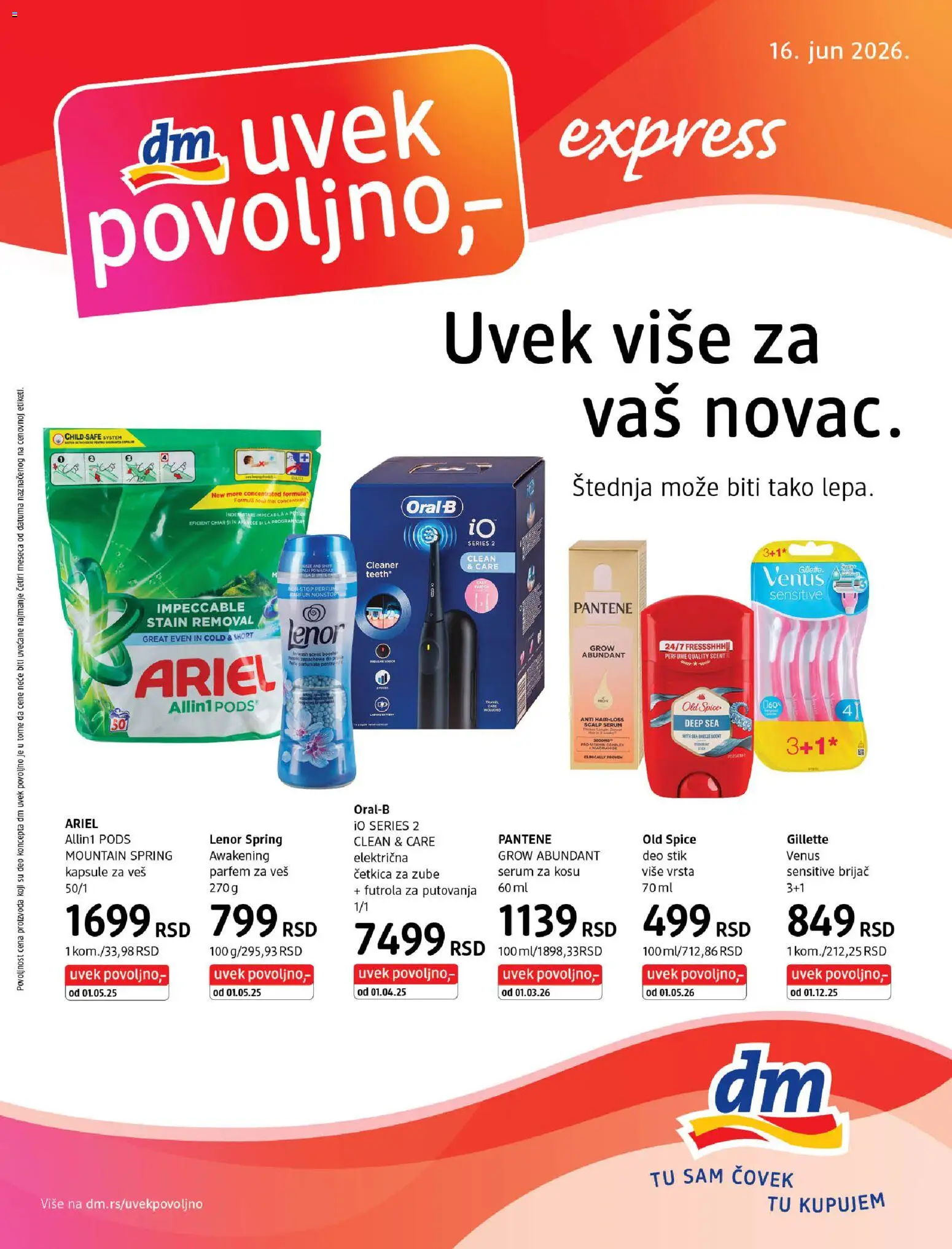 DM Drogerie katalog - važi od 16.05.2026 | Strana: 1 | Proizvode: Oral-B, Električna četkica, Pantene, Električna četkica za zube
