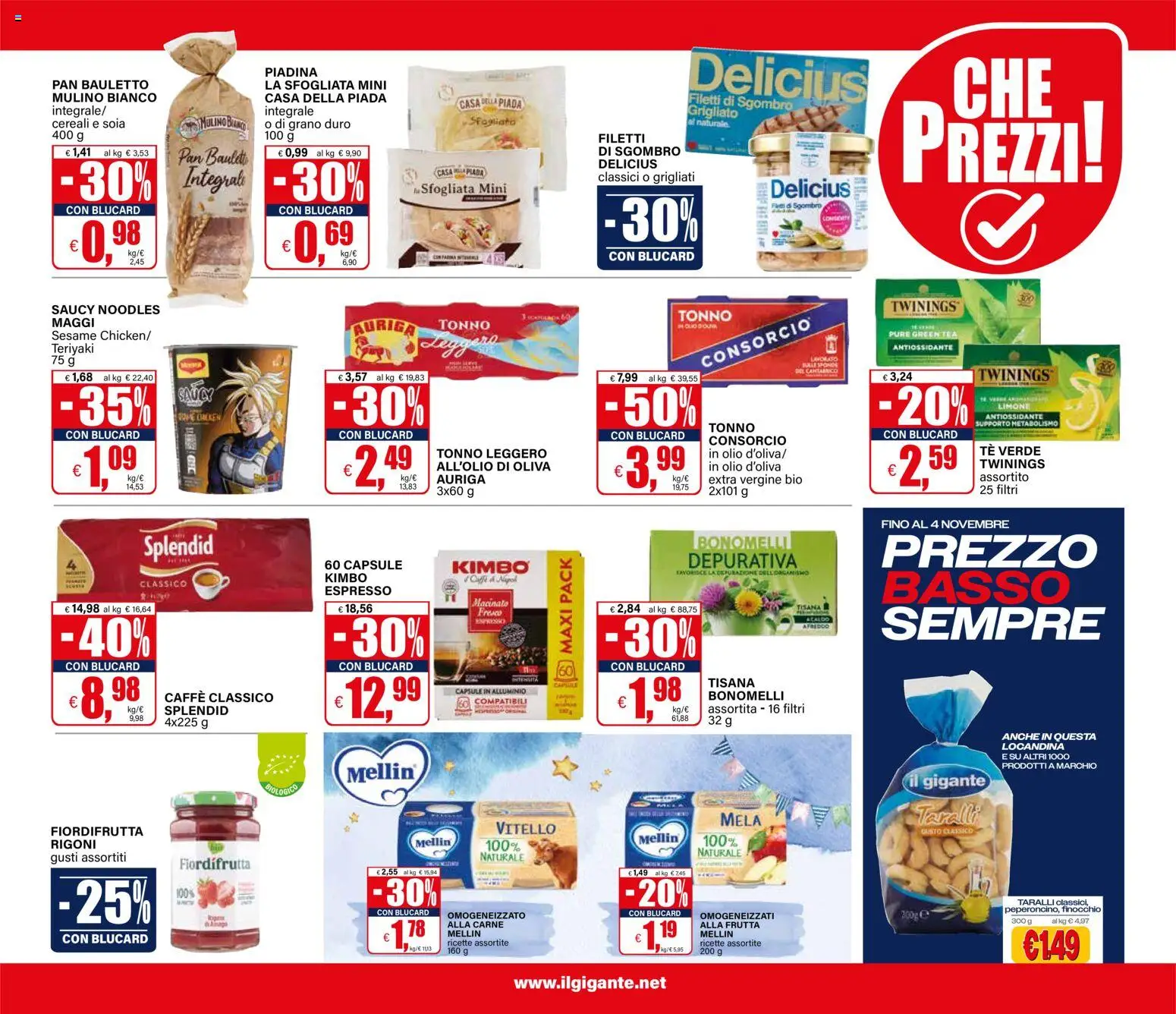 Volantino Il Gigante del 22/10/2026 | Pagina: 9 | Prodotti: Caffè, Cereali, Basso, Sgombro