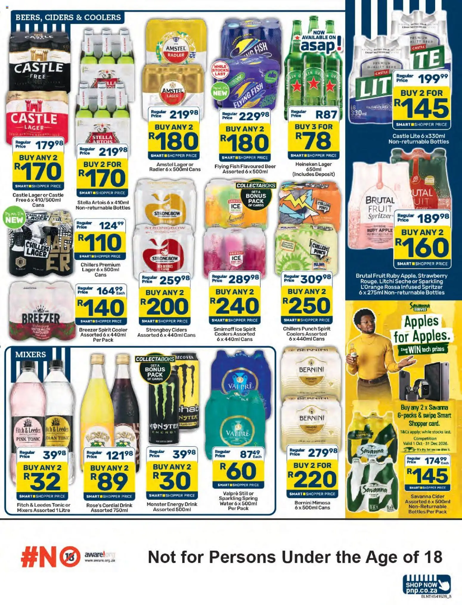 New Pick n Pay catalogue – valid from 23/10/2026 | Page: 3 | Products: Cooler, Radler, Energy drink, Water