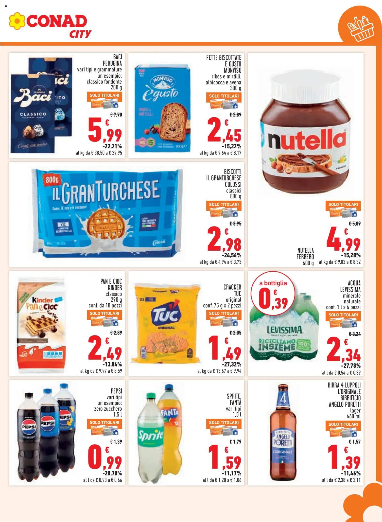 Volantino Conad del 21/10/2026 | Pagina: 15 | Prodotti: Pane, Zucchero, Nutella, Pepsi