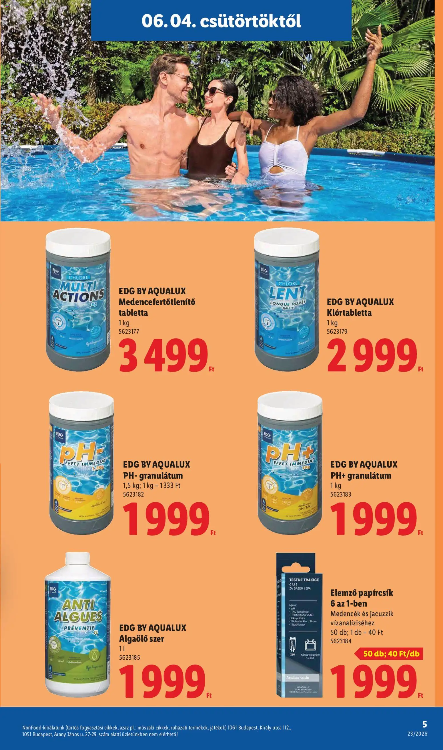 Lidl akciós ujság - amely érvényes a következő dátumtól: 04.06.2026 | Oldal: 5 | Termékek: Játékok, Medencék