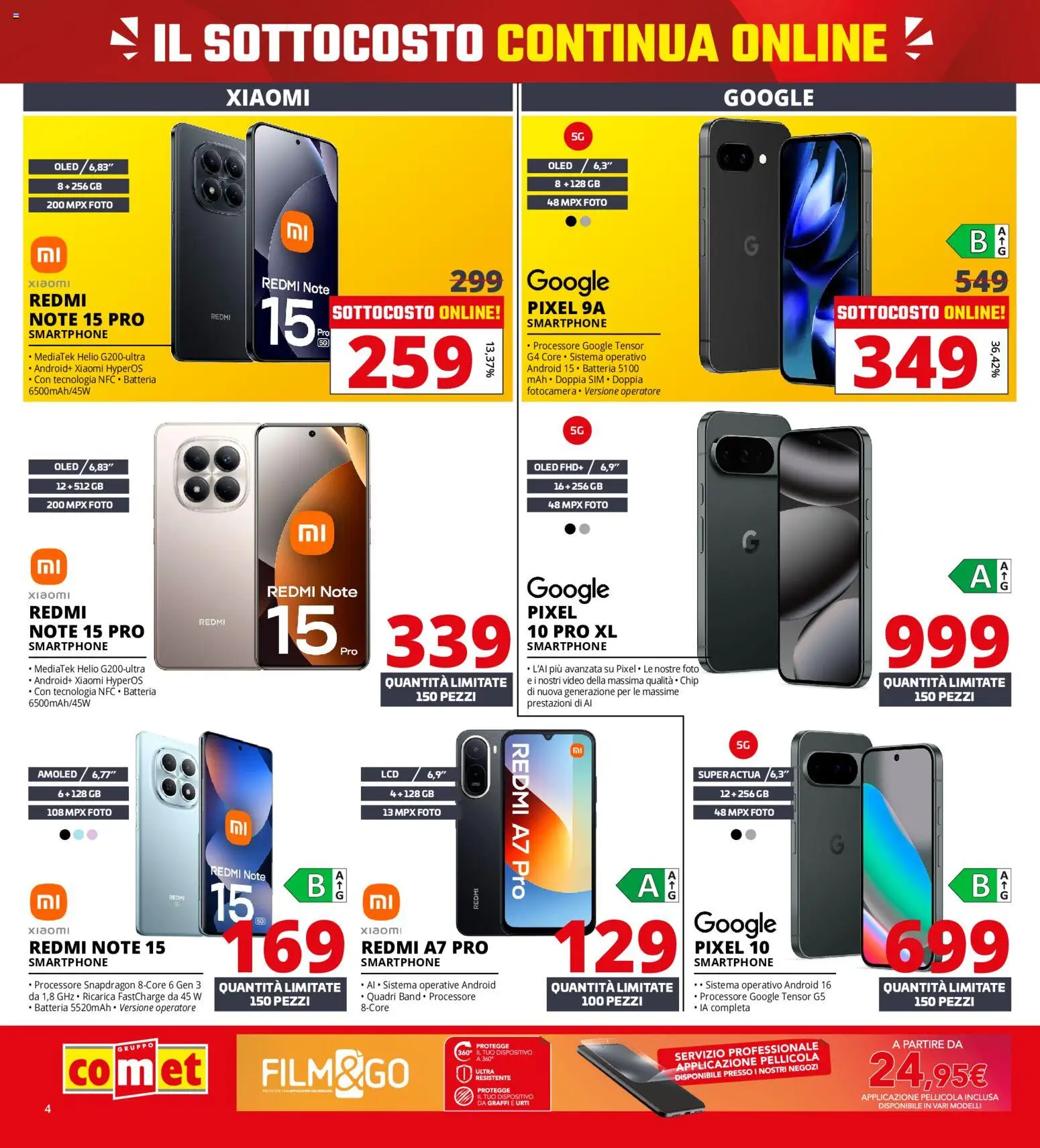 Volantino Comet del 18.05.2026 | Pagina: 4 | Prodotti: Xiaomi, Fotocamera, Pellicola, Batteria