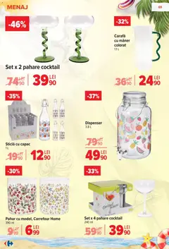 Ofertele Carrefour valabile de la 17.06.2026 | Pagină: 70 | Produse: Pahare, Mâner, Carafă, Cocktail