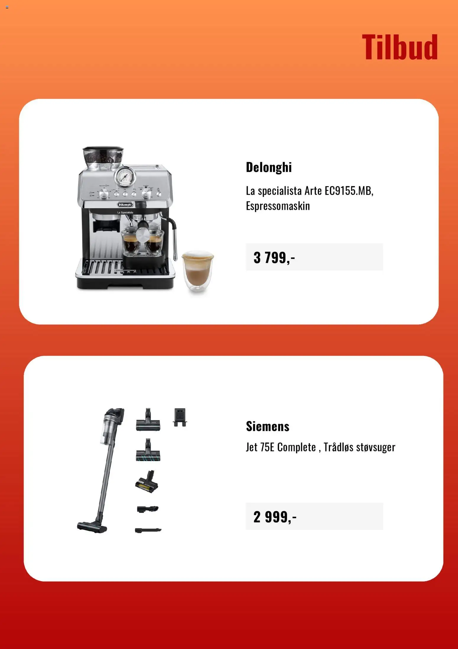 {H1} | Side: 3 | Produkter: Espressomaskin, Støvsuger