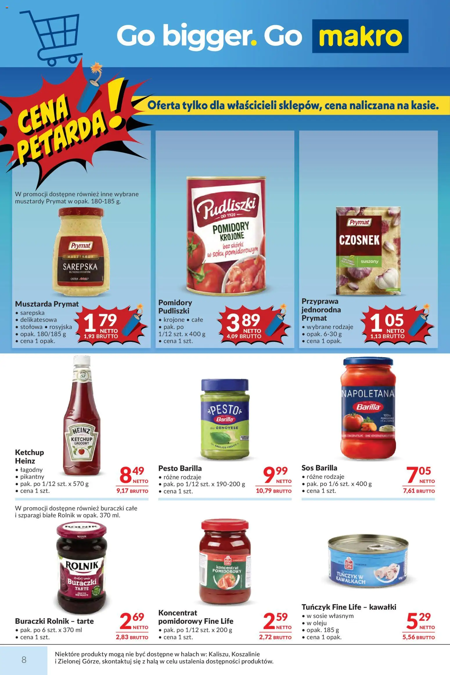 Makro gazetka od 09.06.2026 | Strona: 8 | Produkty: Ketchup, Pesto, Tuńczyk, Pomidory
