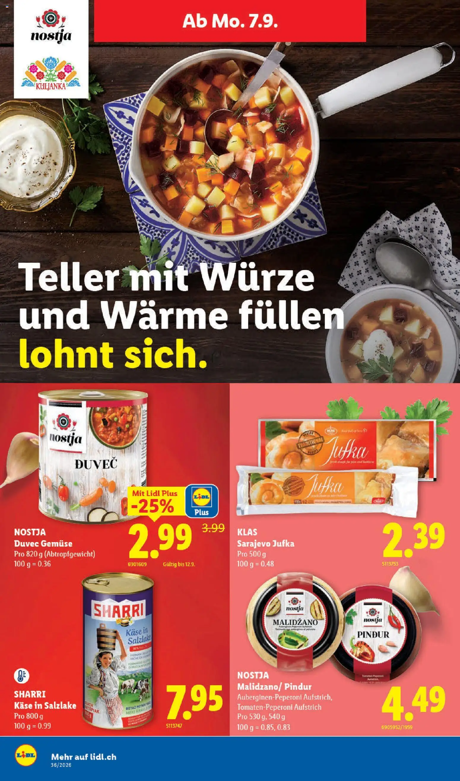 Lidl aktionen – gültig ab 03.09.2026 | Seite: 26 | Produkte: Käse, Teigwaren, Gemüse