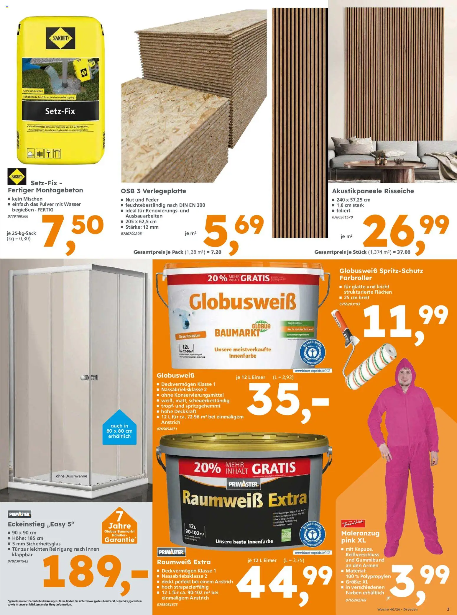 Globus Baumarkt Prospekt Dresden – gültig ab 28.09.2026 | Seite: 3 | Produkte: Tür, Wasser