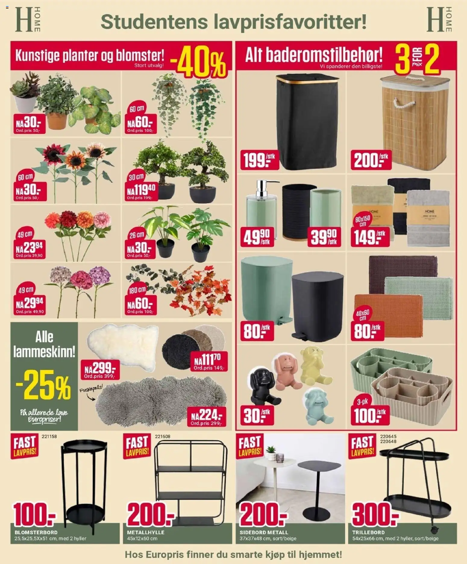 {H1} | Side: 4 | Produkter: Trillebord, Sidebord, Hyller, Blomster