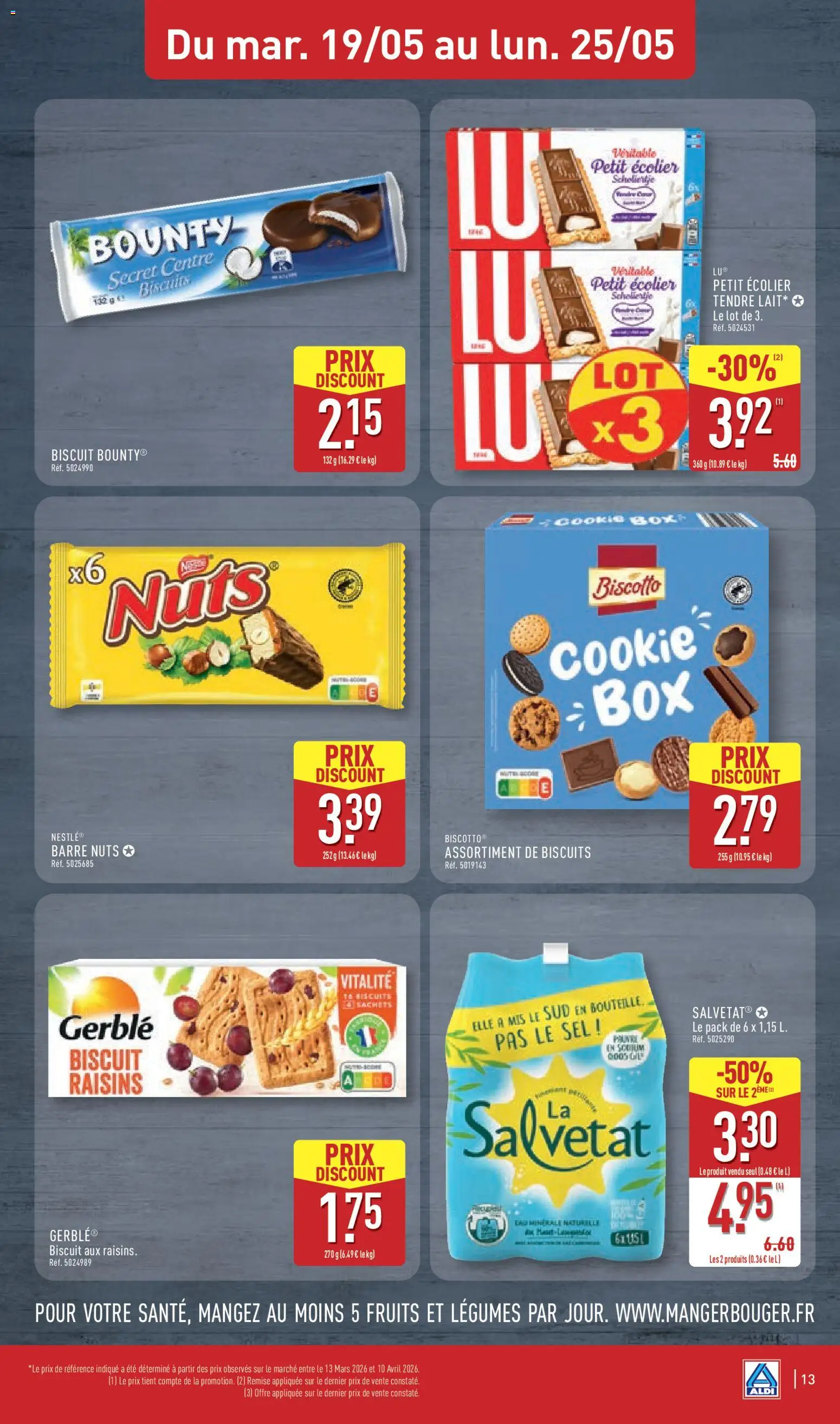 {H1} | Page: 15 | Produits: Salvetat, Sel, Biscuits