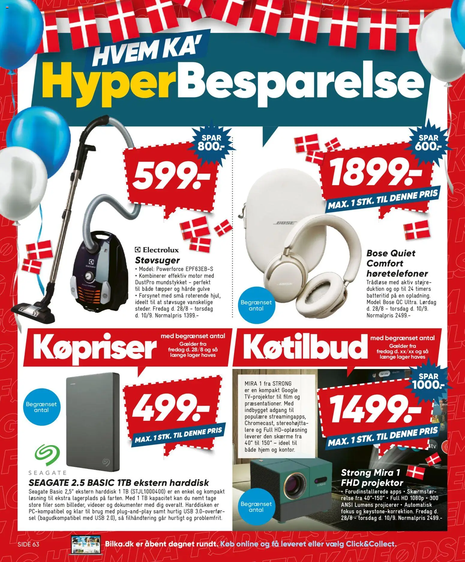 Bilka tilbudsavis – gyldig fra 28/08/2026 | Side: 2 | Produkter: Projektor, Ekstern Harddisk, Harddisk, Støvsuger