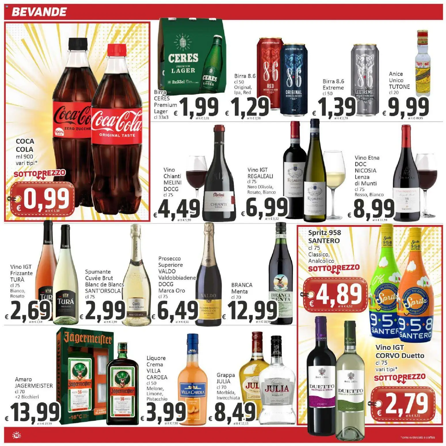 Volantino Paghi Poco del 31/07/2026 | Pagina: 16 | Prodotti: Spumante, Menta, Amaro, Coca Cola