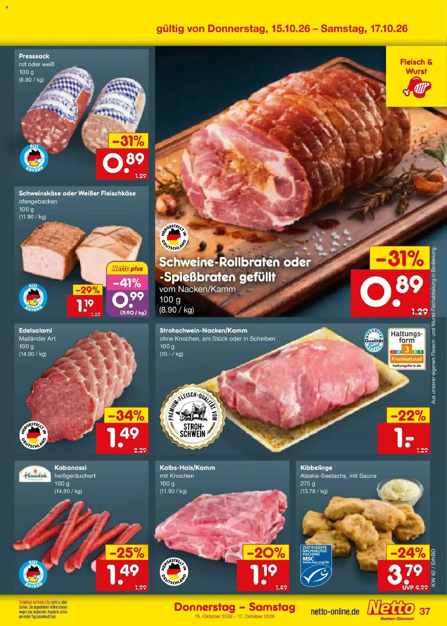Netto Marken-Discount Prospekt Ergolding – gültig ab 12.10.2026 | Seite: 51 | Produkte: Wurst, Fleisch