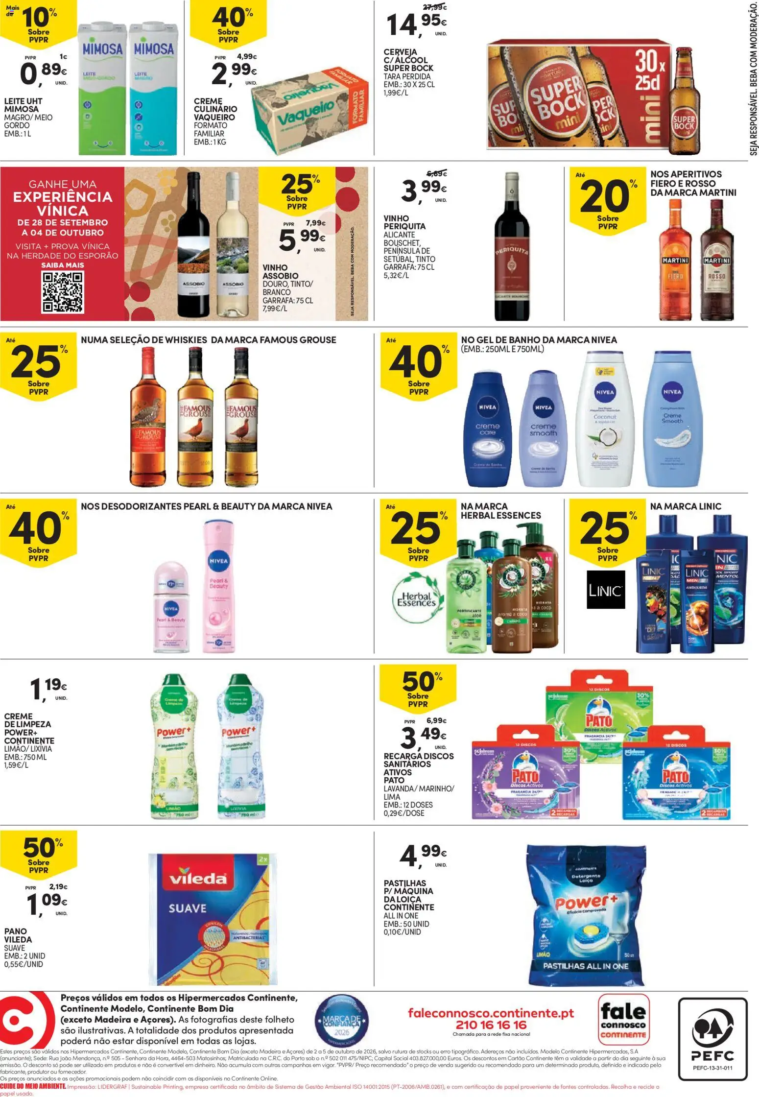 Continente folheto Fim de Semana │ válido de 02/10/2026 | Página: 4 | Produtos: Martini, Pato, Detergente, Lima