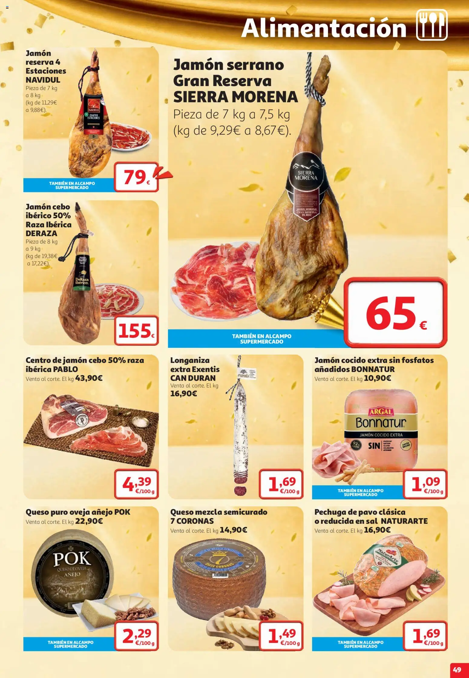 Alcampo folleto Irún │ válido desde el 22/10/2026 | Página: 49 | Productos: Queso, Jamón cocido, Sal, Pavo