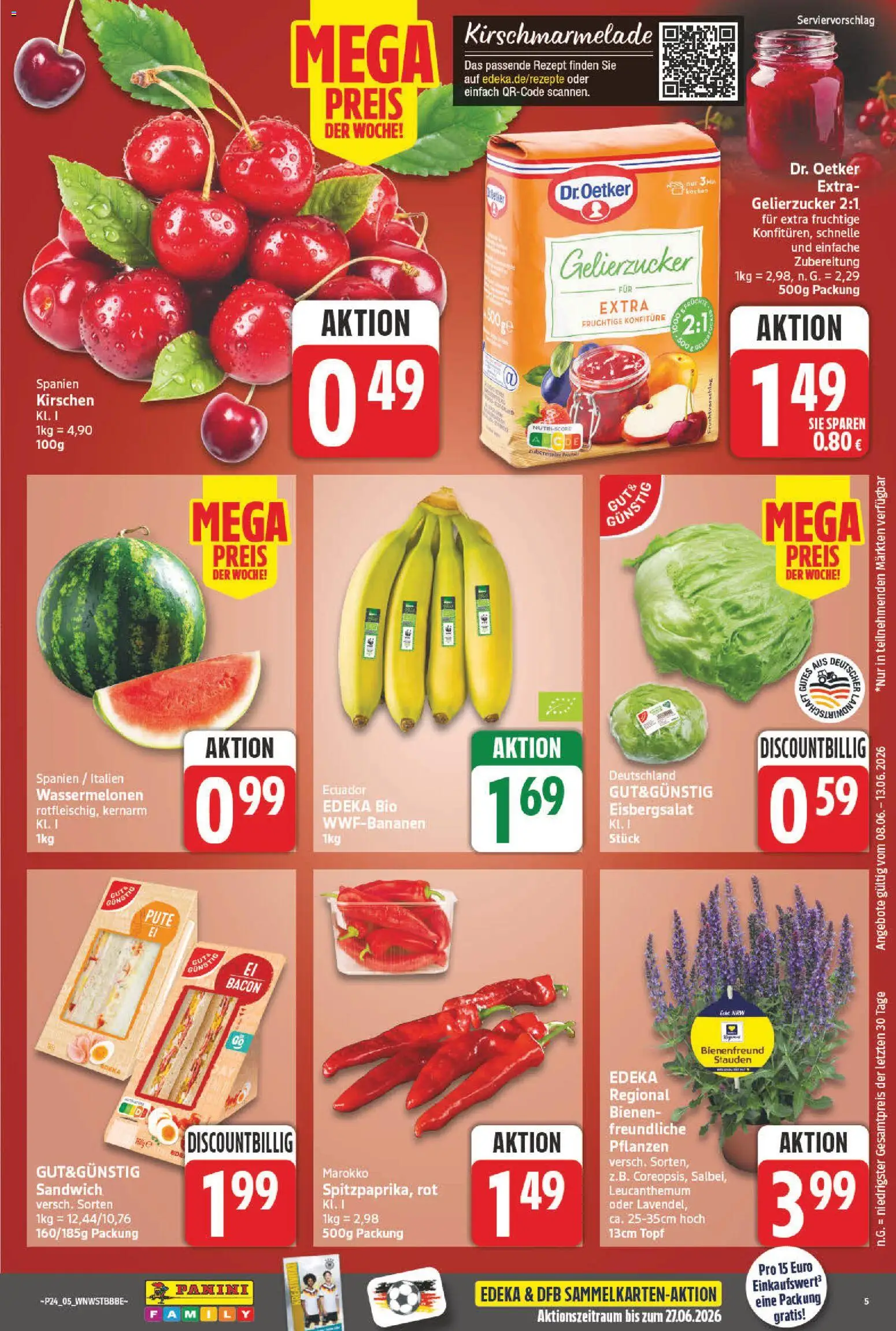 nah & gut Prospekt – gültig ab 08.06.2026 | Seite: 5 | Produkte: Pute, Gelierzucker, Eisbergsalat, Kirschen