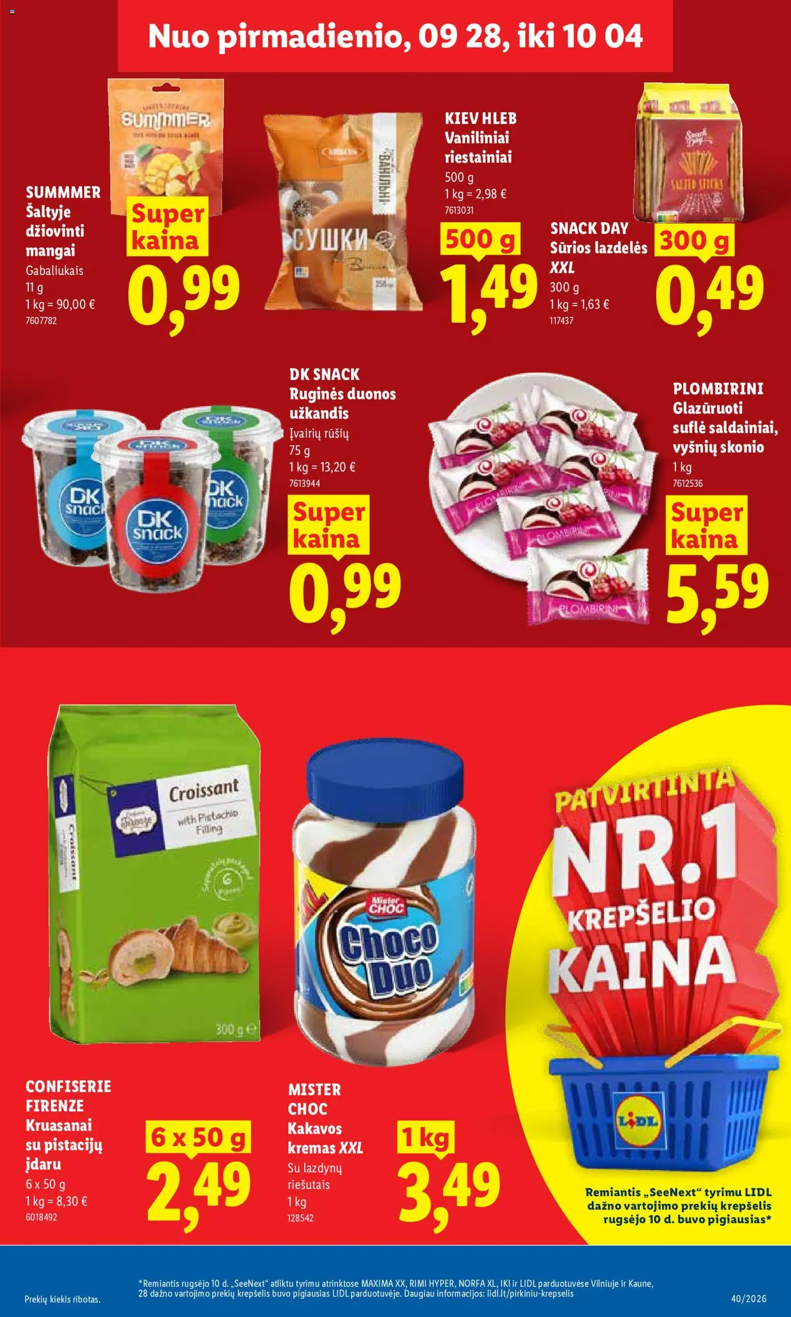 LIDL akcijos nuo 2026.09.28 | Puslapis: 19 | Prekių: Kremas, Krepšelis