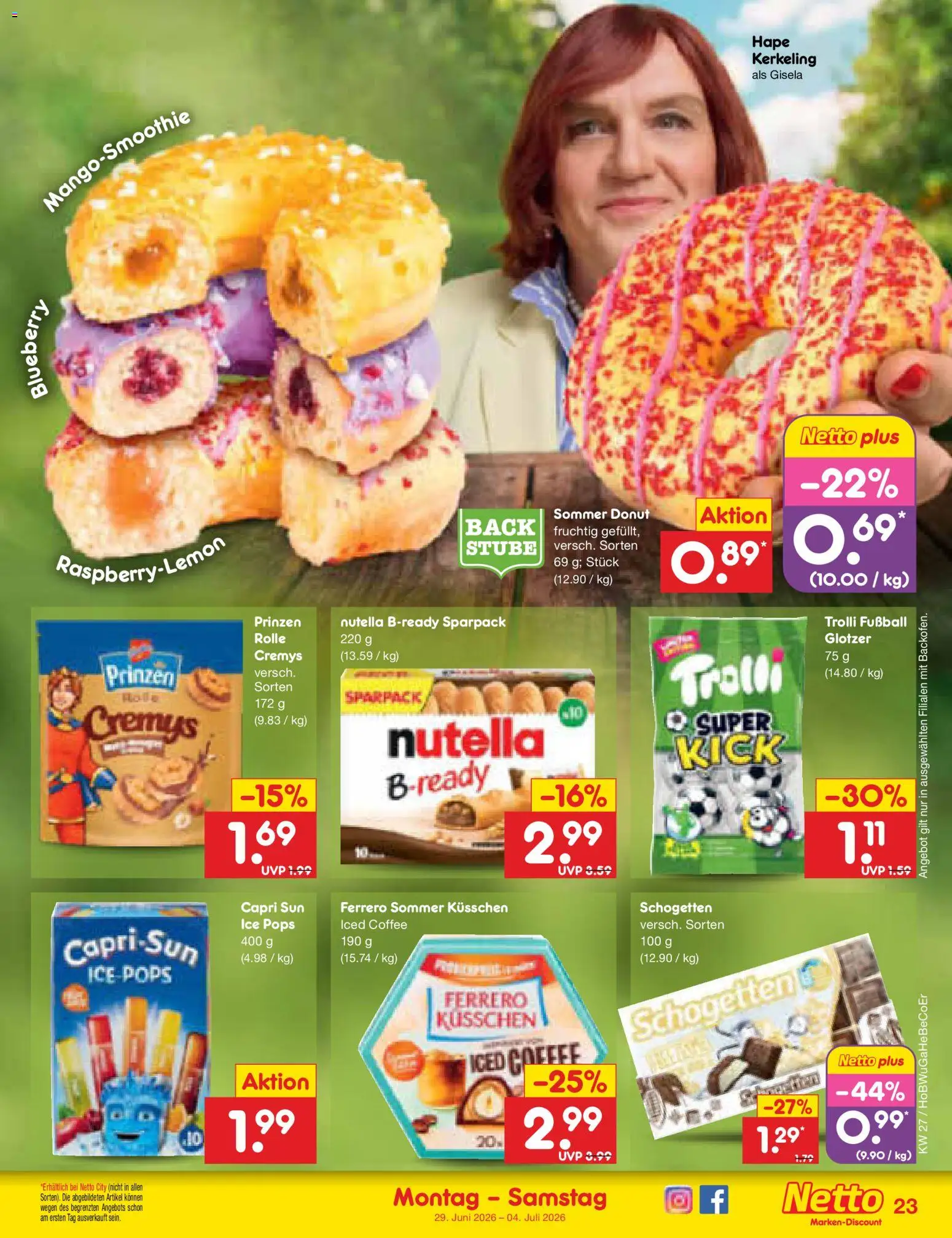 Netto Marken-Discount Prospekt – gültig ab 29.06.2026 | Seite: 33 | Produkte: Capri sun, Fußball, Nutella, Schogetten
