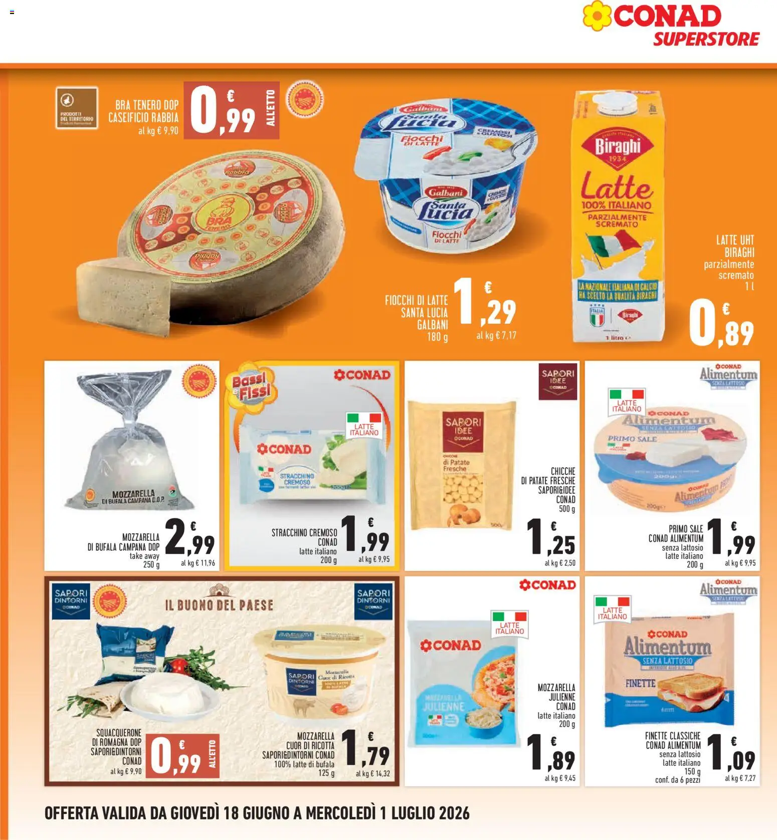 Volantino Conad del 18.06.2026 | Pagina: 12 | Prodotti: Sale, Mozzarella, Ricotta, Gnocchi