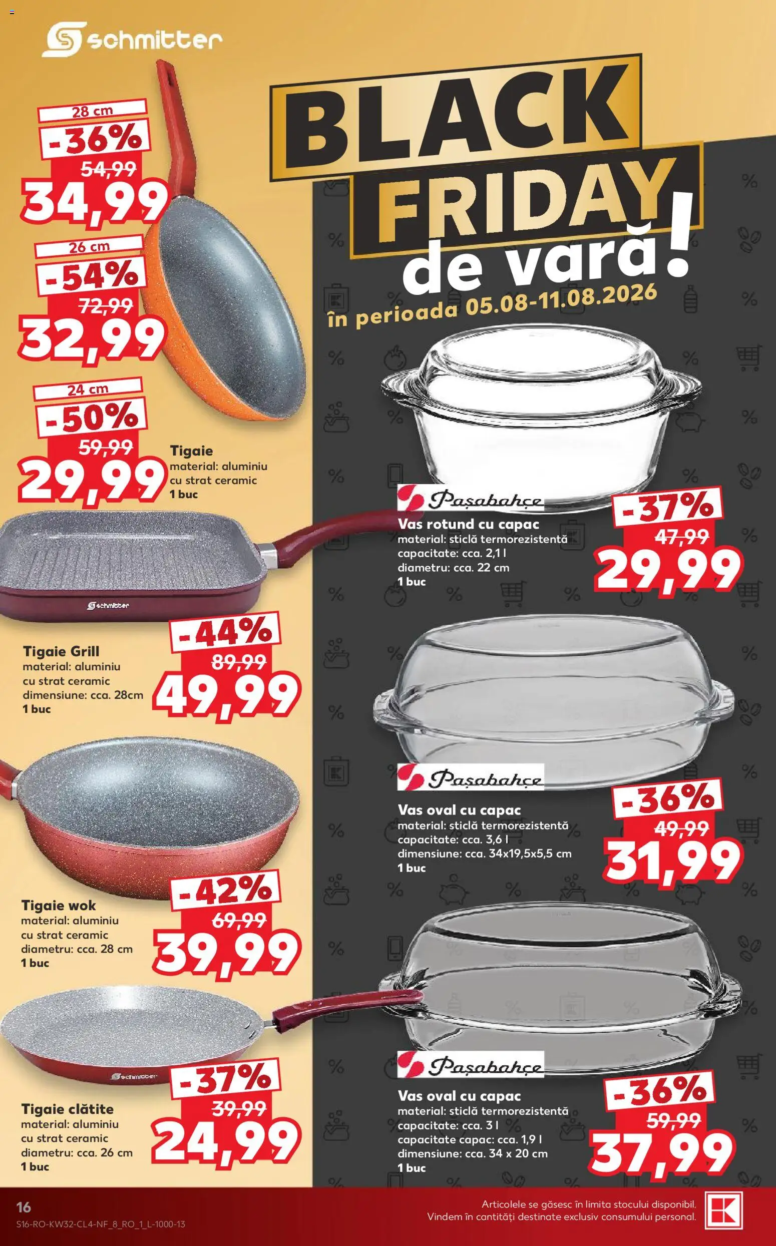 Noul catalog Kaufland – valabil de la 05.08.2026 | Pagină: 16 | Produse: Tigaie, Grill, Clătite