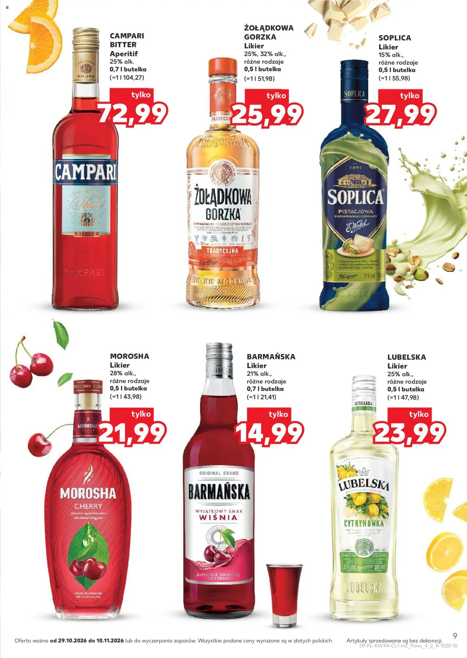 Kaufland Polsko leták - Barek od 29.10.2026 | Strana: 9 | Produkty: Campari