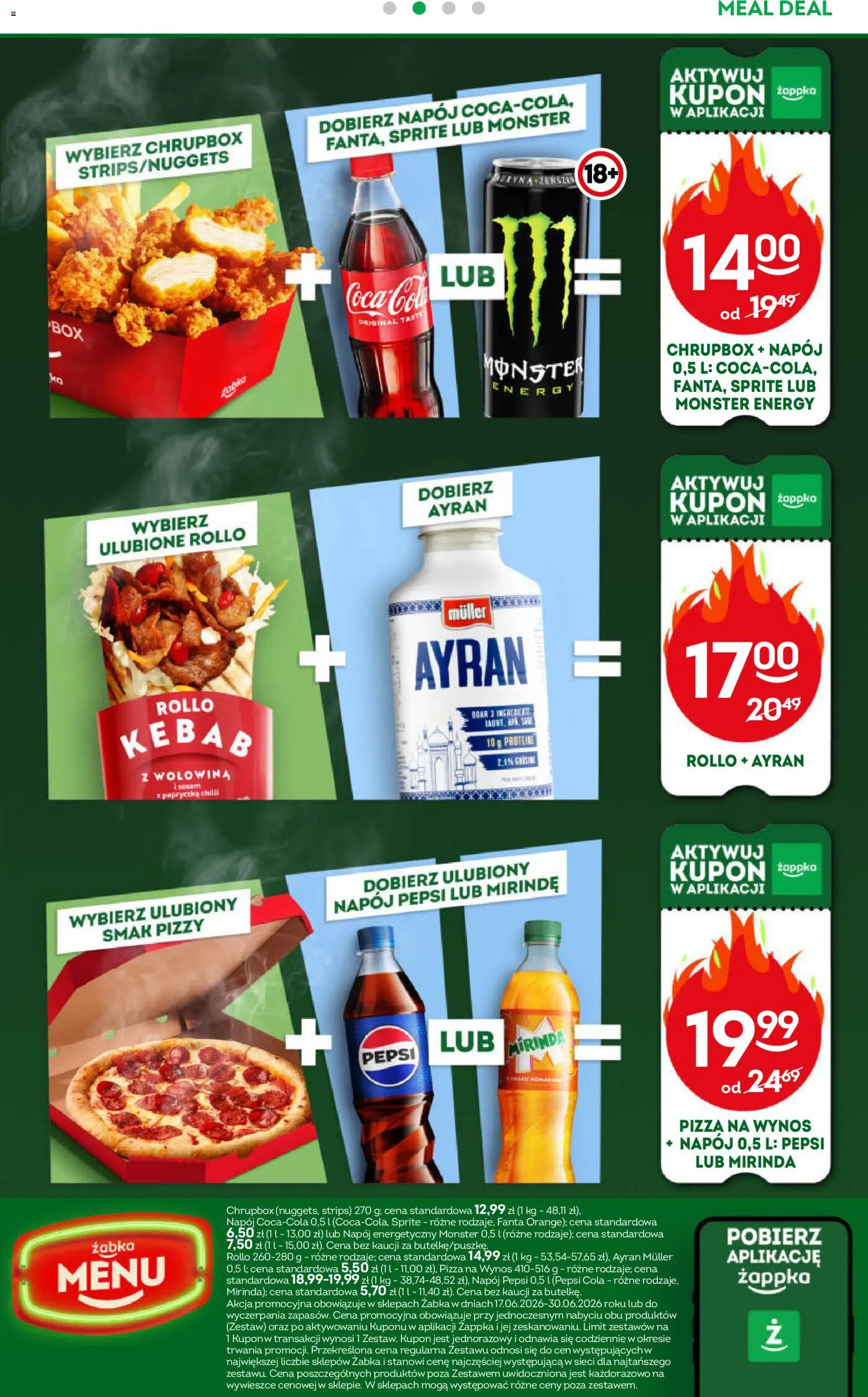 Żabka gazetka od 17.06.2026 | Strona: 73 | Produkty: Kebab, Pepsi, Sprite, Wołowina