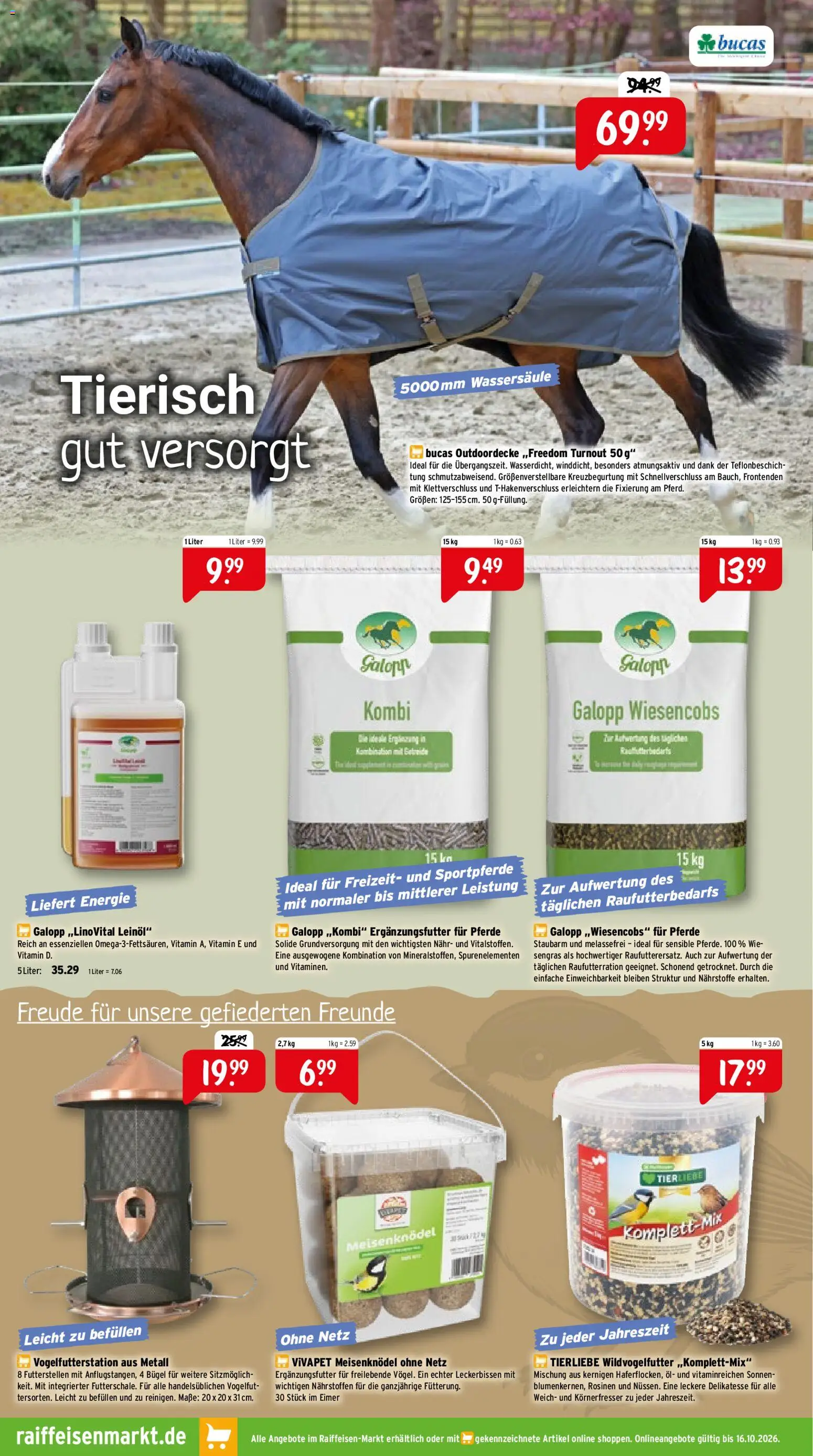 Raiffeisen Markt Prospekt – gültig ab 01.10.2026 | Seite: 6 | Produkte: Öl, Leinöl, Rosinen, Getreide