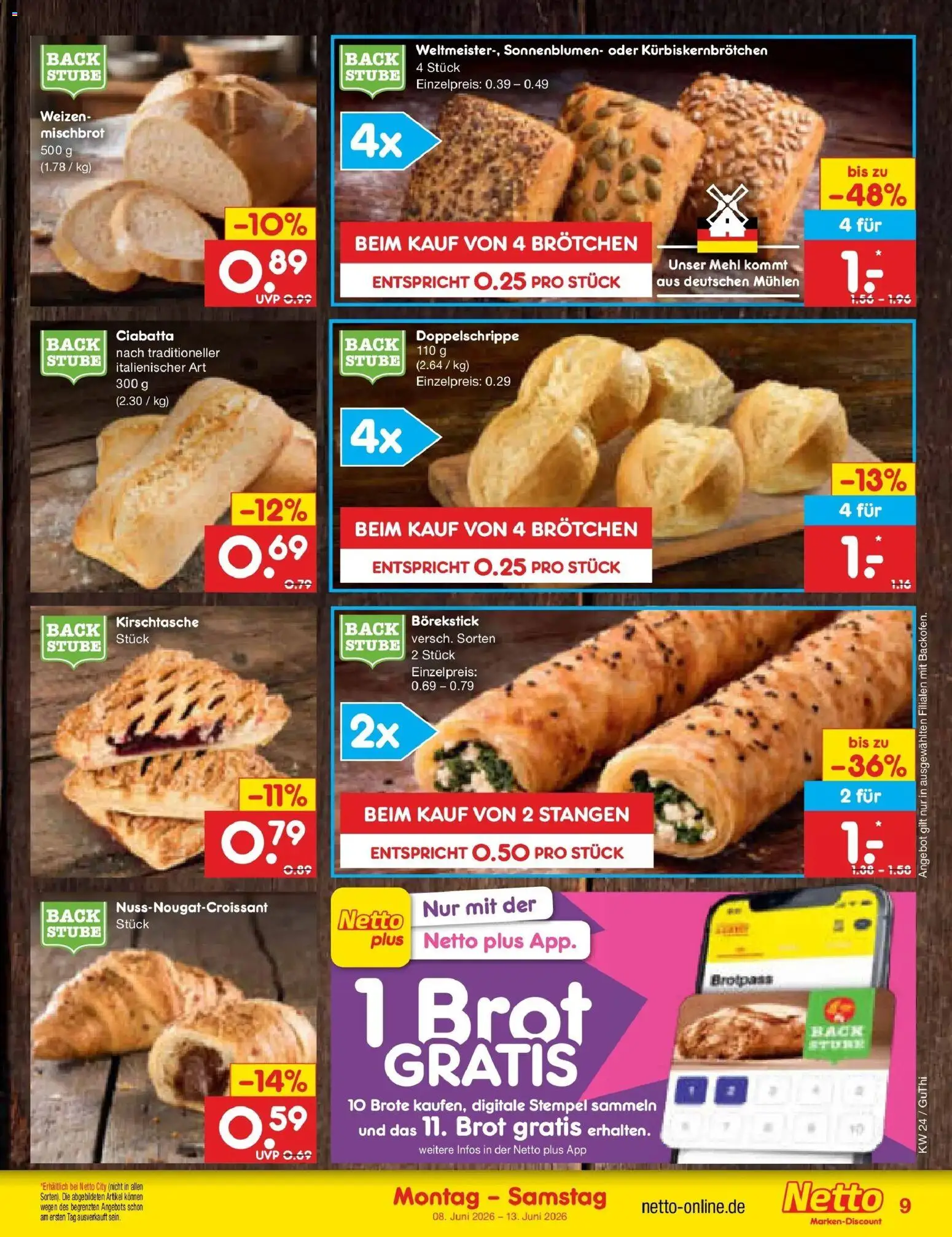 Netto Marken-Discount Prospekt Thiendorf – gültig ab 08.06.2026 | Seite: 13 | Produkte: Mehl, Brot