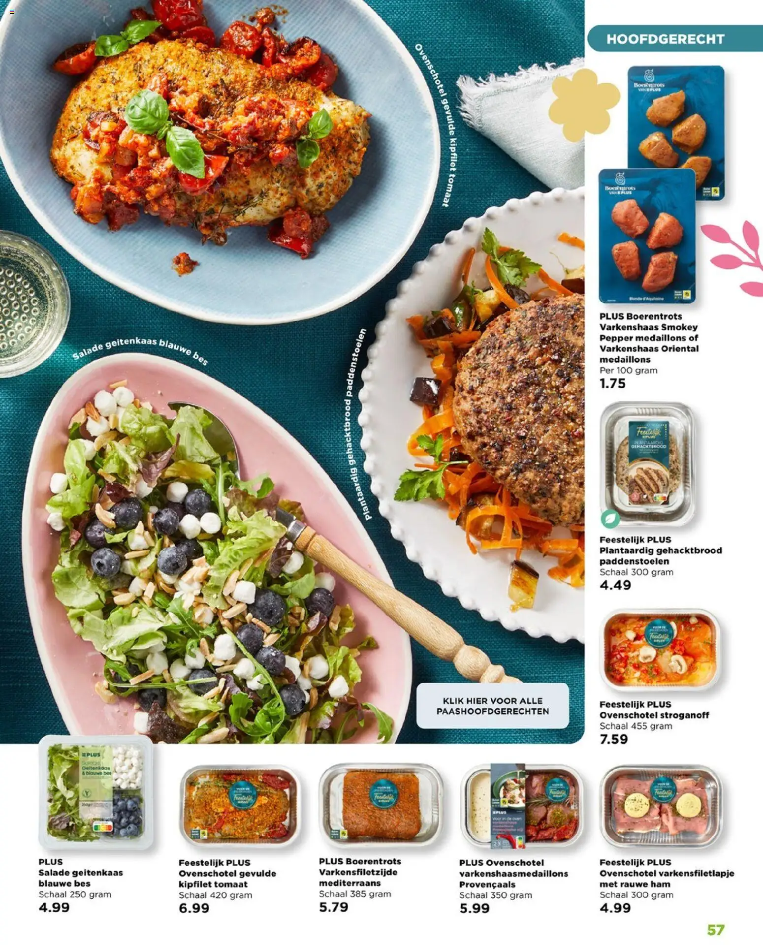 {H1} | Pagina: 57 | Producten: Tomaat, Ham, Schaal, Salade