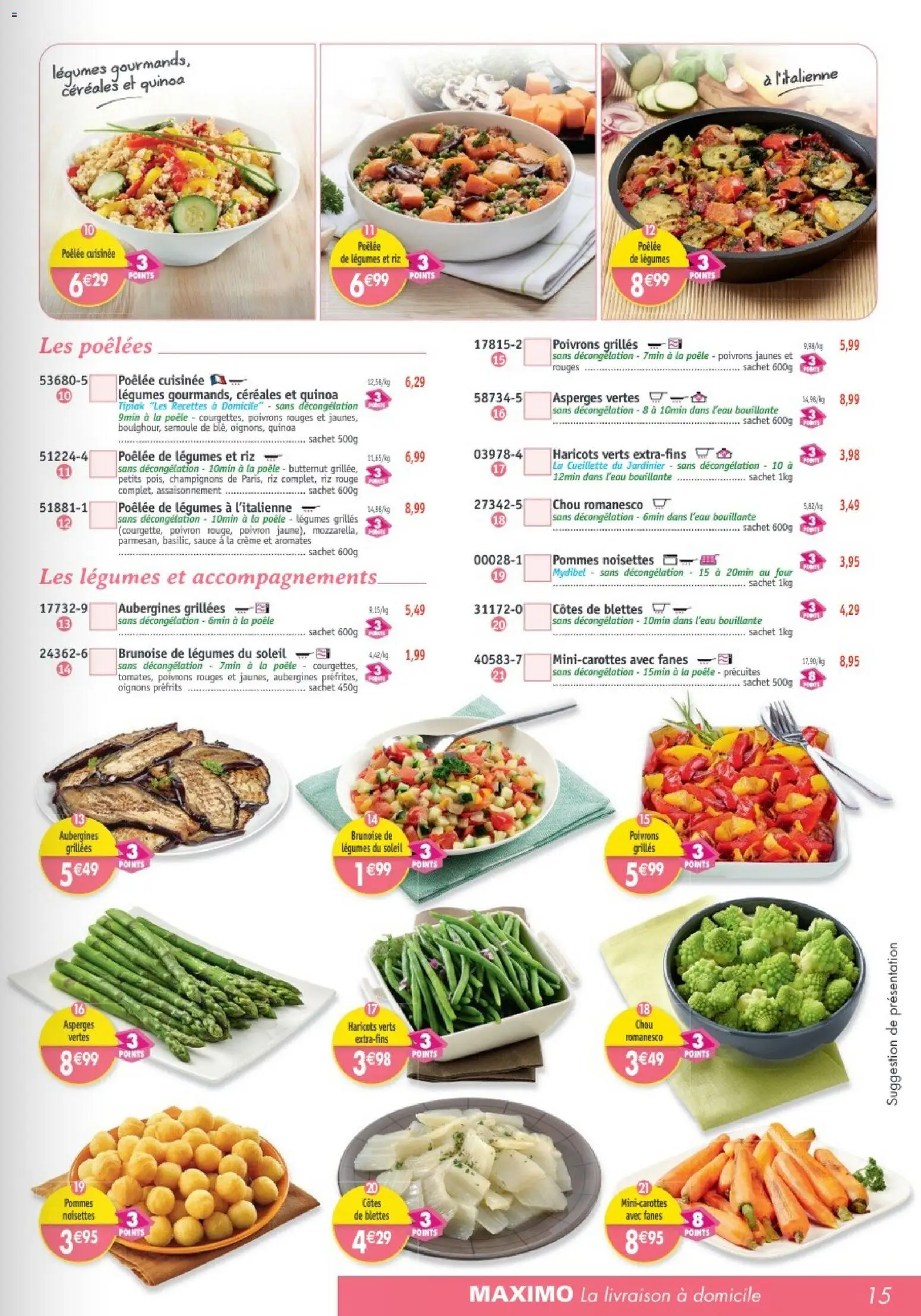 {H1} | Page: 15 | Produits: Poêle, Poivron, Pommes, Céréales