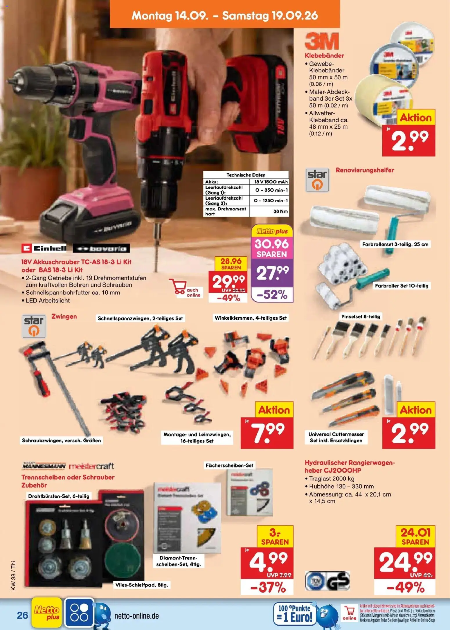 Netto Marken-Discount Prospekt Thiendorf – gültig ab 14.09.2026 | Seite: 38 | Produkte: Akkuschrauber
