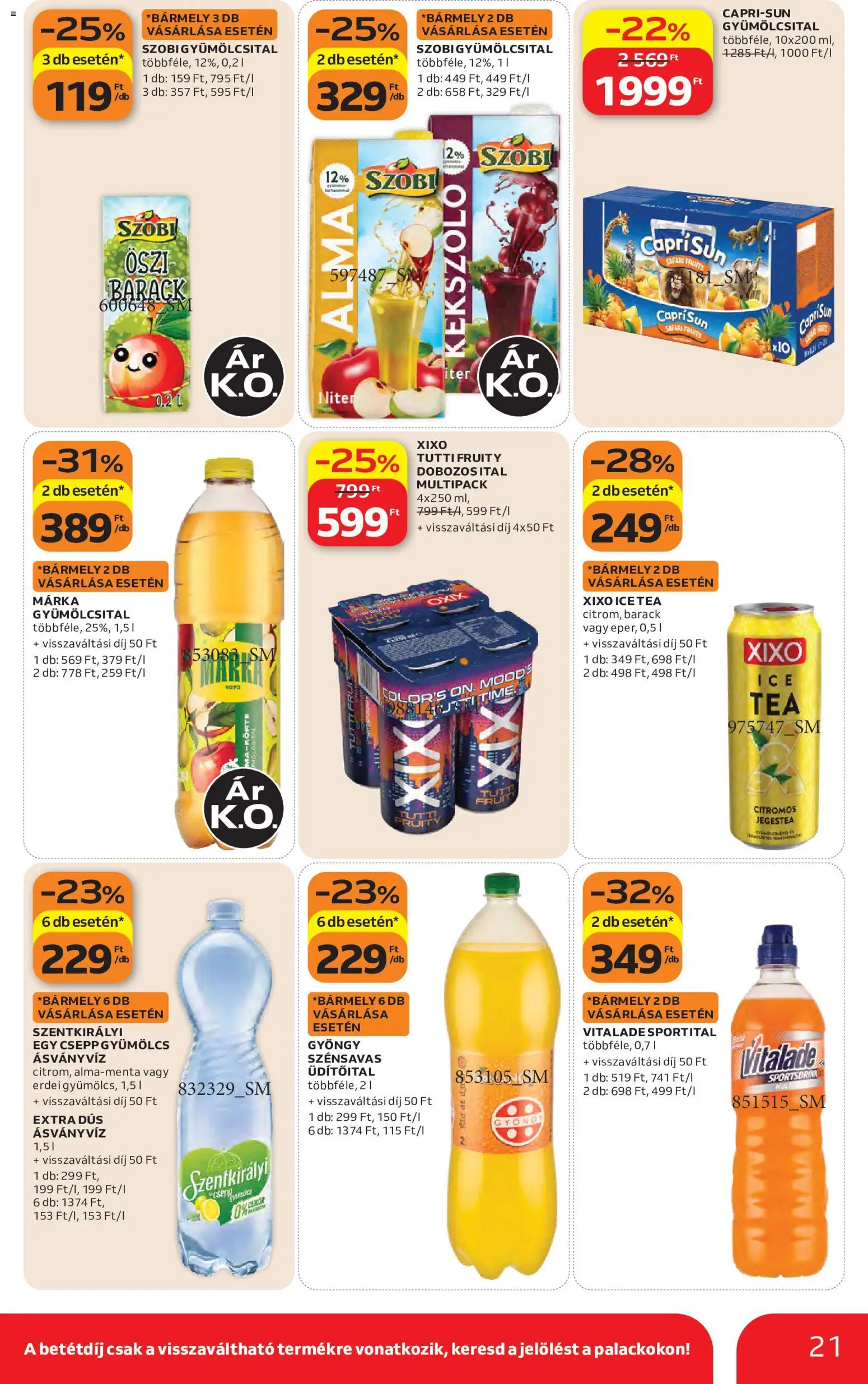 Auchan akciós ujság - amely érvényes a következő dátumtól: 2026.09.10. | Oldal: 21 | Termékek: Üdítőital, Szentkirályi, Ásványvíz, Alma
