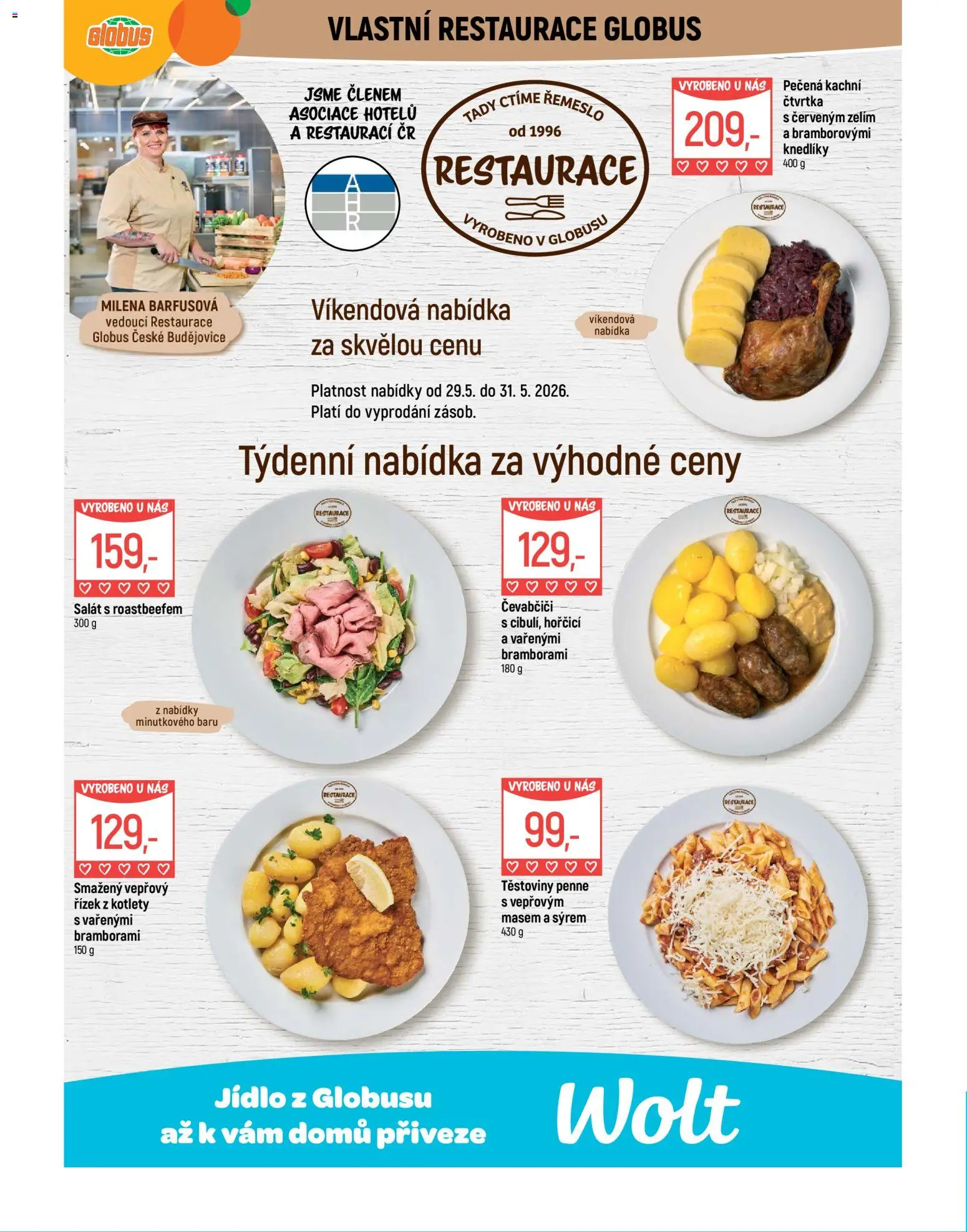 Globus leták - České Budějovice od 27.05.2026 | Strana: 7 | Produkty: Penne, Globus, Těstoviny, Salát