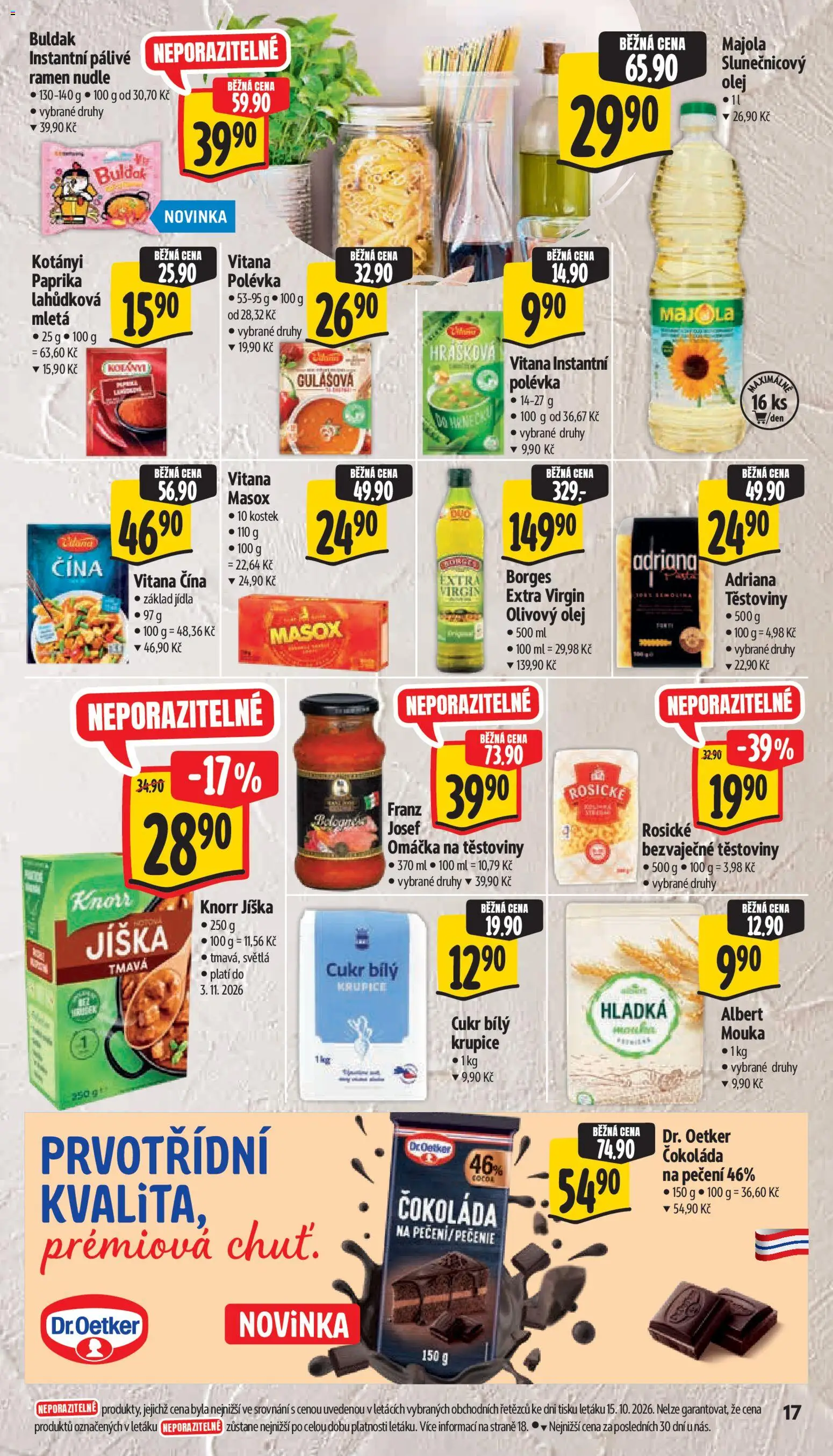 Albert leták - Supermarket od 21.10.2026 | Strana: 25 | Produkty: Těstoviny, Krupice, Paprika, Mouka