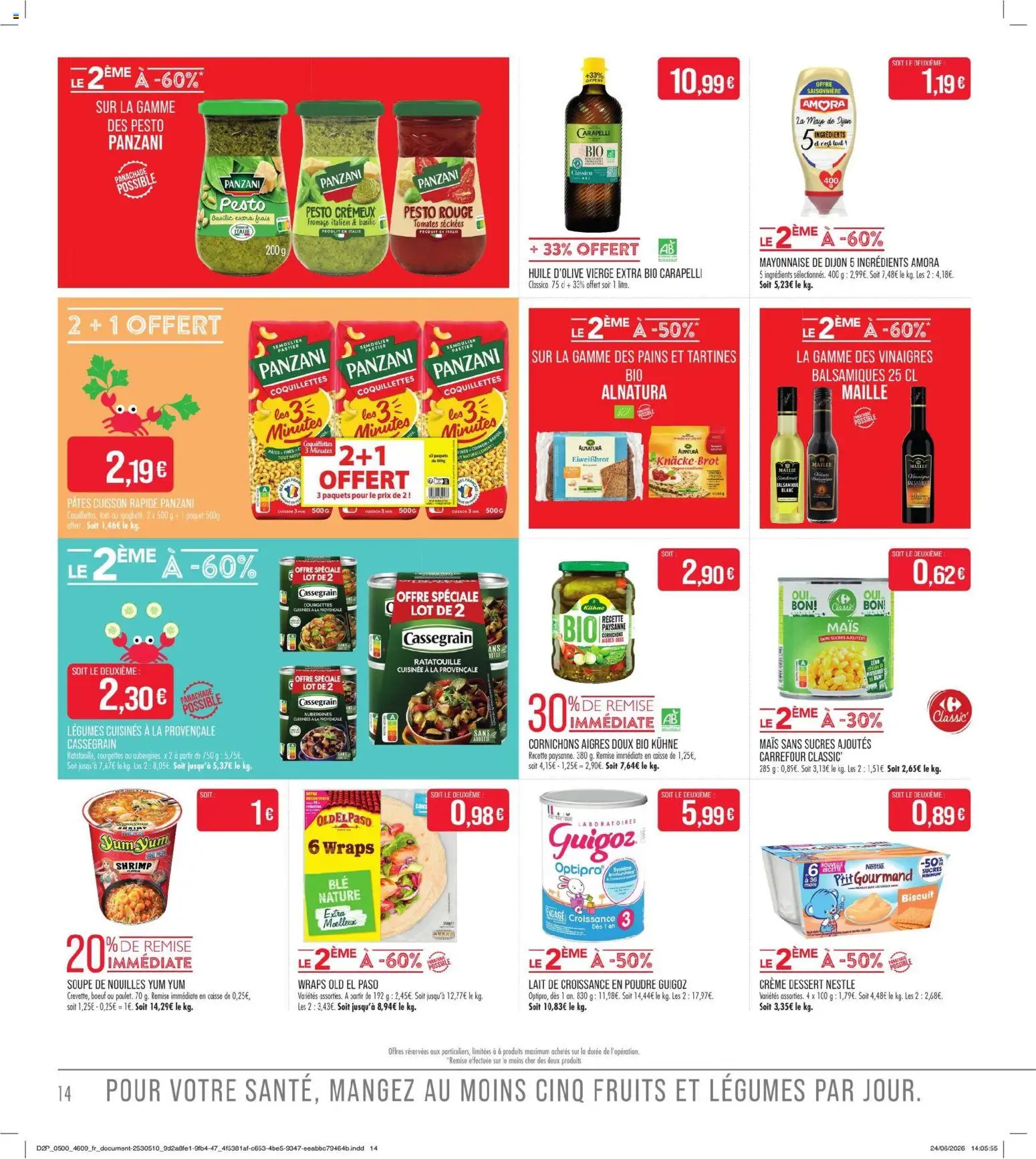 {H1} | Page: 14 | Produits: Soupe, Pesto, Mayonnaise, Tomates