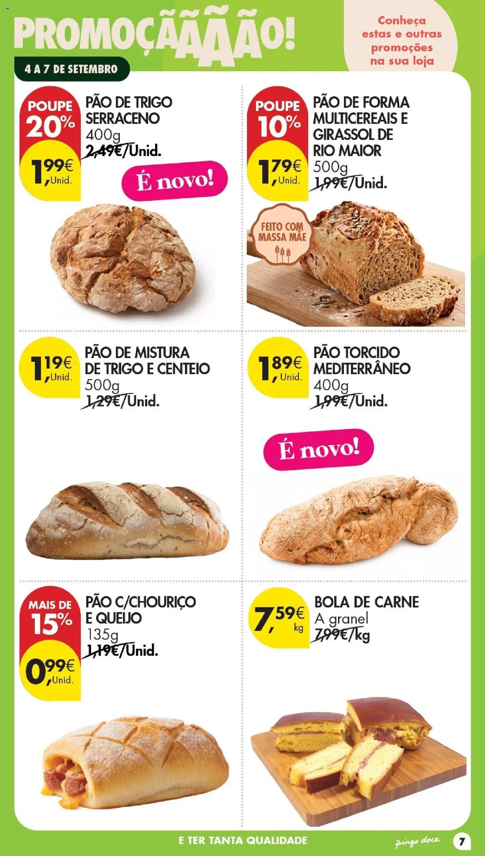 Pingo Doce Poupe este Fim de Semana │ válido de 04/09/2026 | Página: 7 | Produtos: Pão de forma, Pão de trigo, Centeio, Queijo
