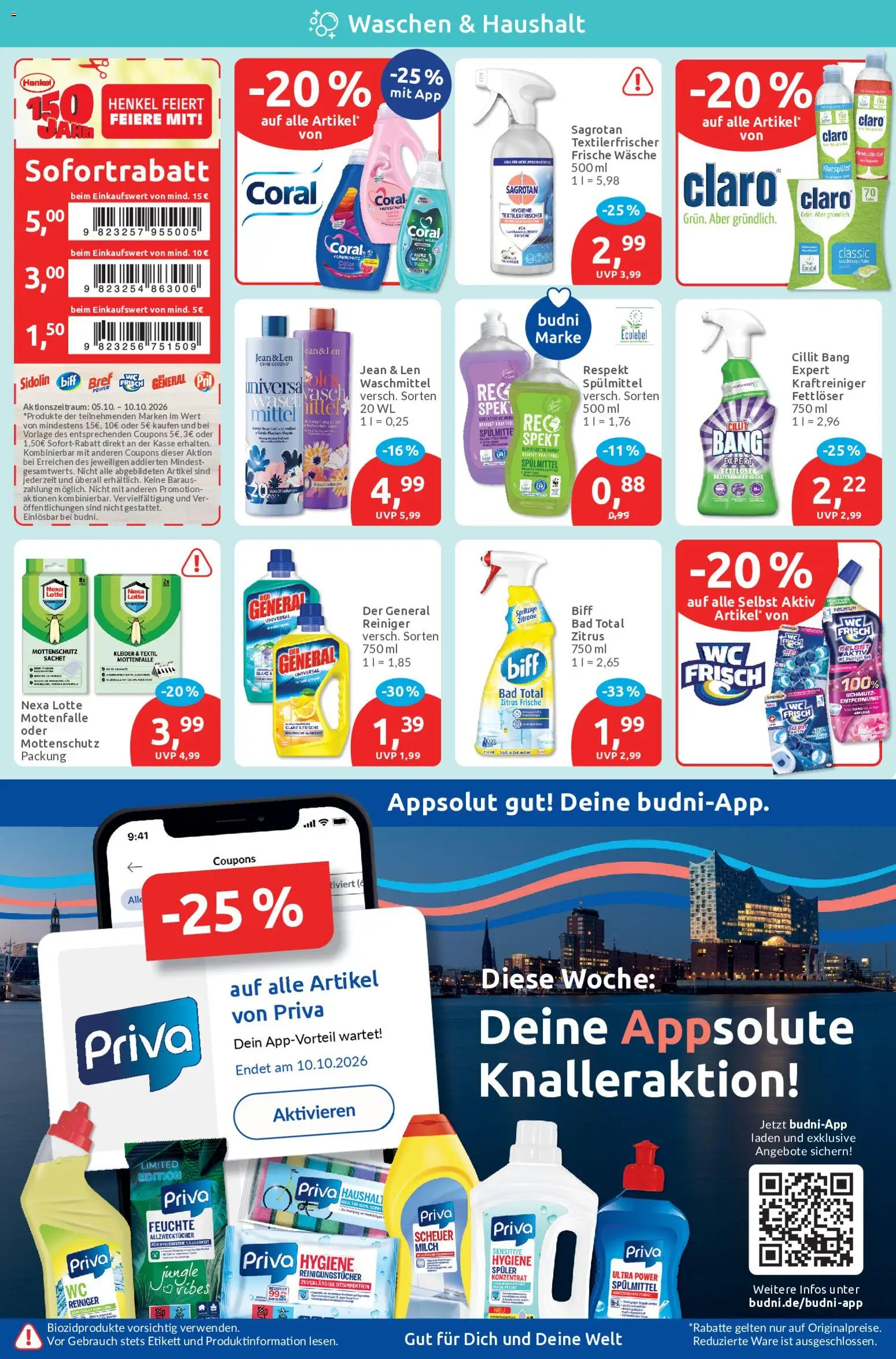 Budni Prospekt – gültig ab 05.10.2026 | Seite: 4 | Produkte: Coral, Bad, Küche, Waschmittel