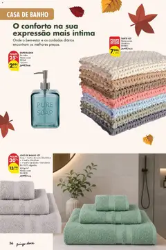 Pré-visualização Pingo Doce Poupe Esta Semana Açores válido de 22/09/2026 | Página: 36 | Produtos: Algodão, Casa de banho, Tapete, Toalha de banho