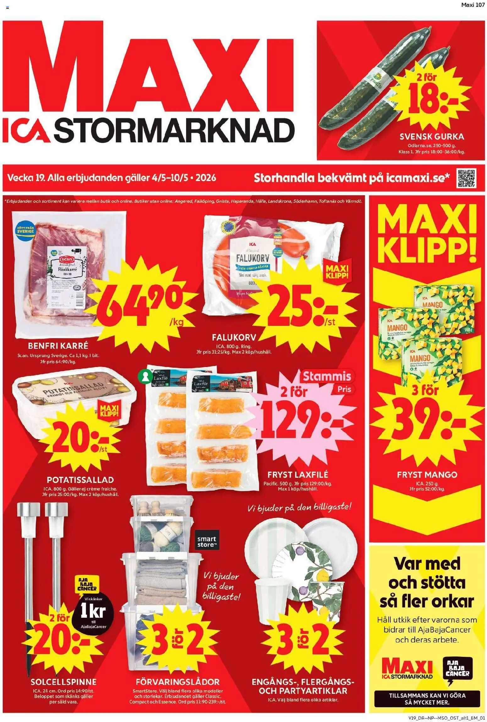 ICA Maxi reklamblad aktuell från 04.05.2026 | Sida: 1