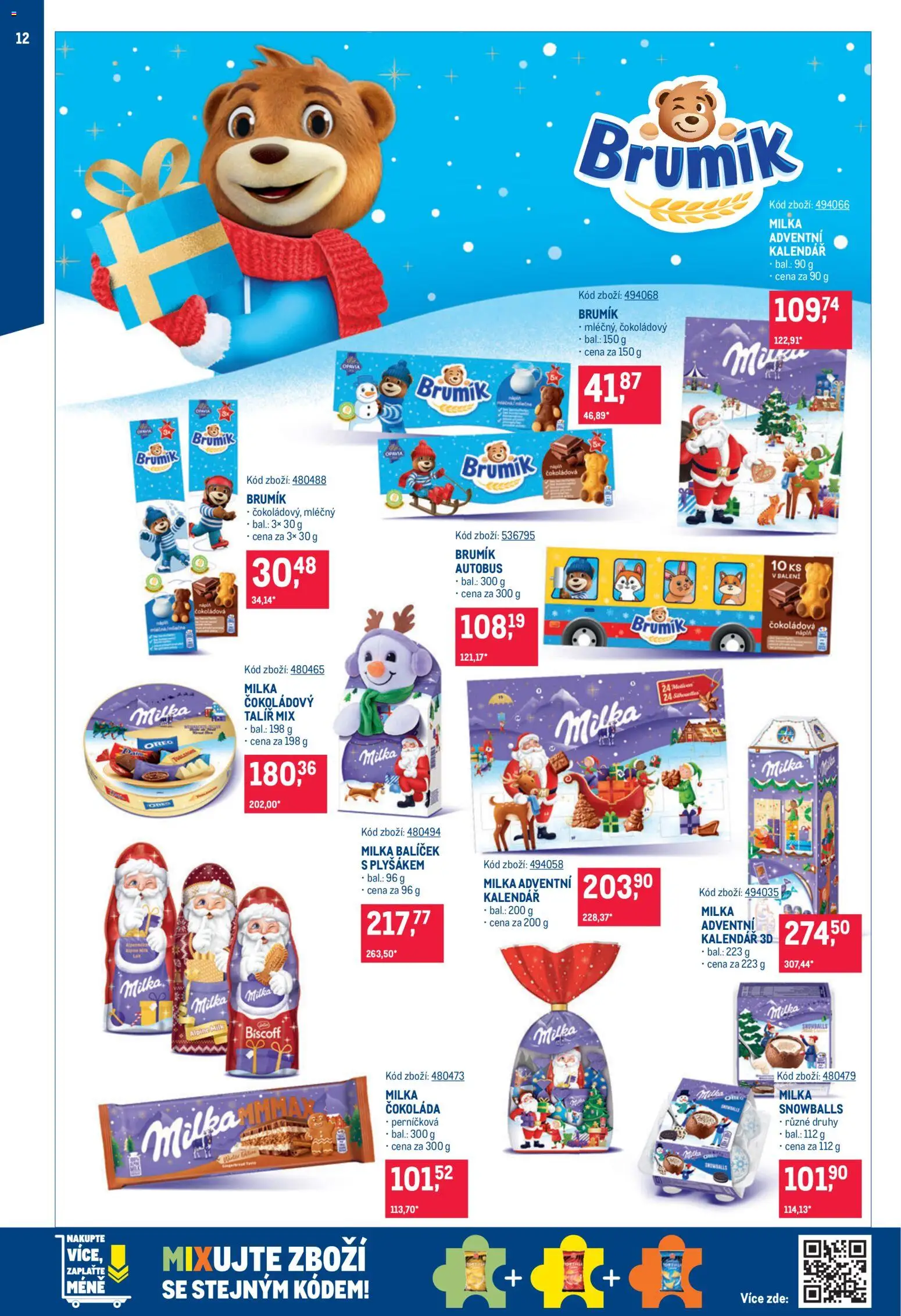 Makro leták - Mikulášské čokolády od 07.10.2026 | Strana: 12 | Produkty: Čokoláda, Milka, Adventní kalendář, Talíř