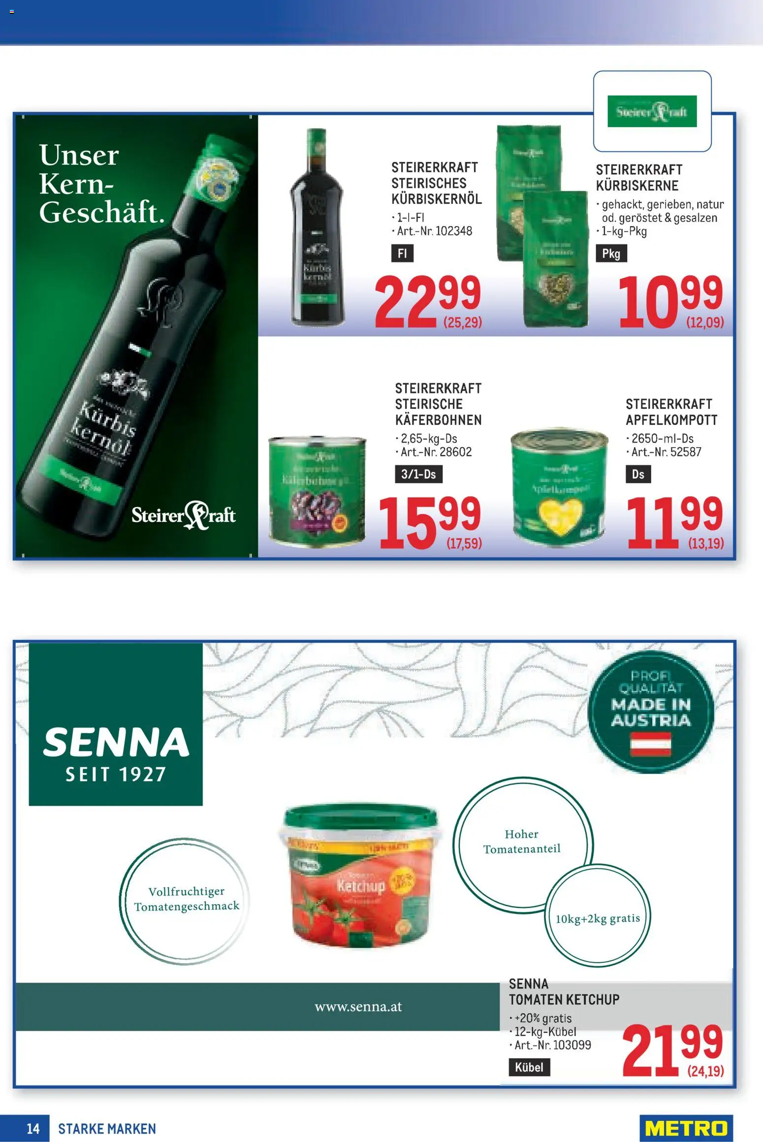 Metro angebote Starke Marken gültig ab 09.07.2026 | Seite: 14 | Produkte: Ketchup, Kürbis, Tomaten