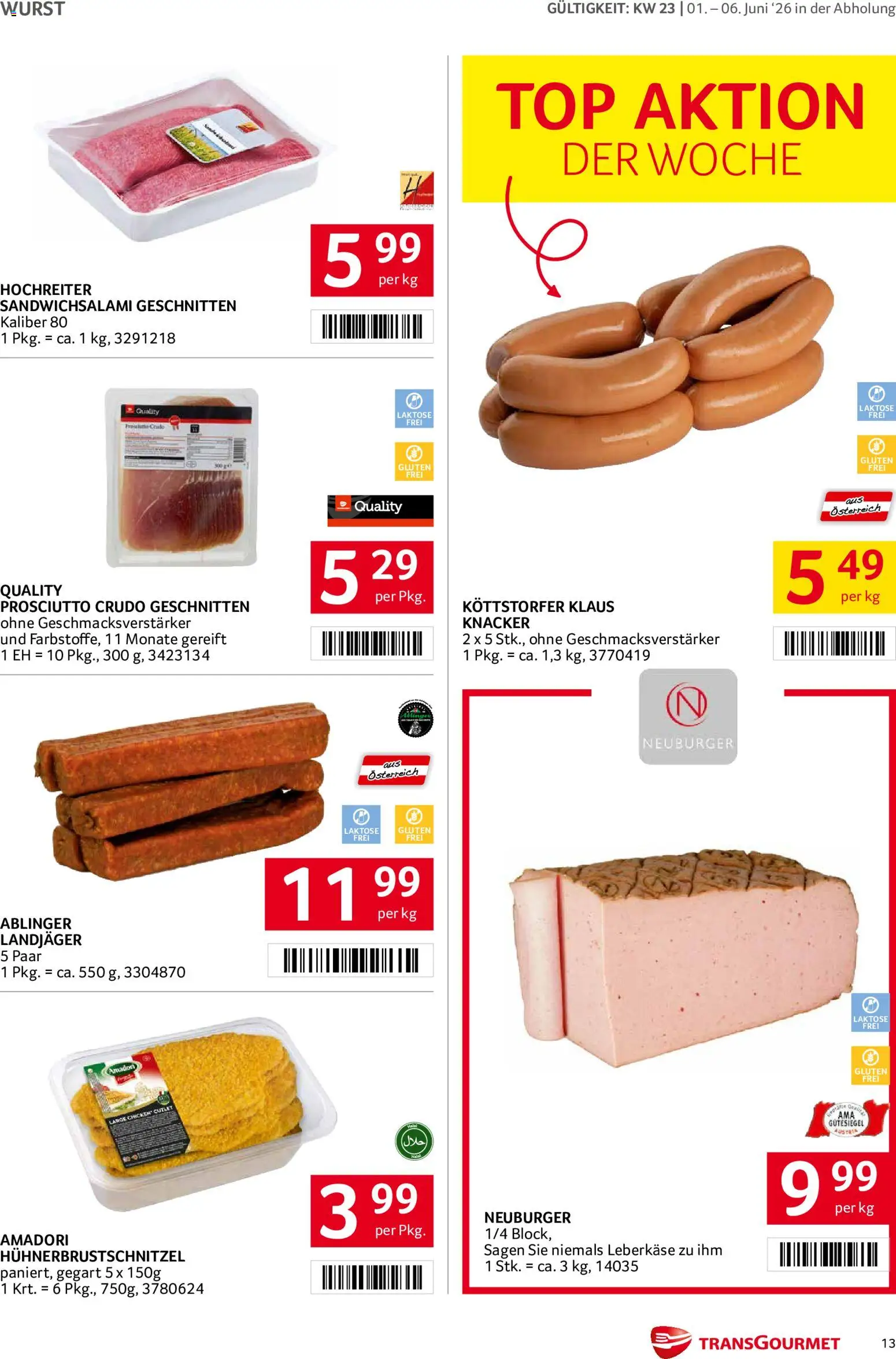 Transgourmet Flugblatt gültig ab 01.06.2026 | Seite: 13